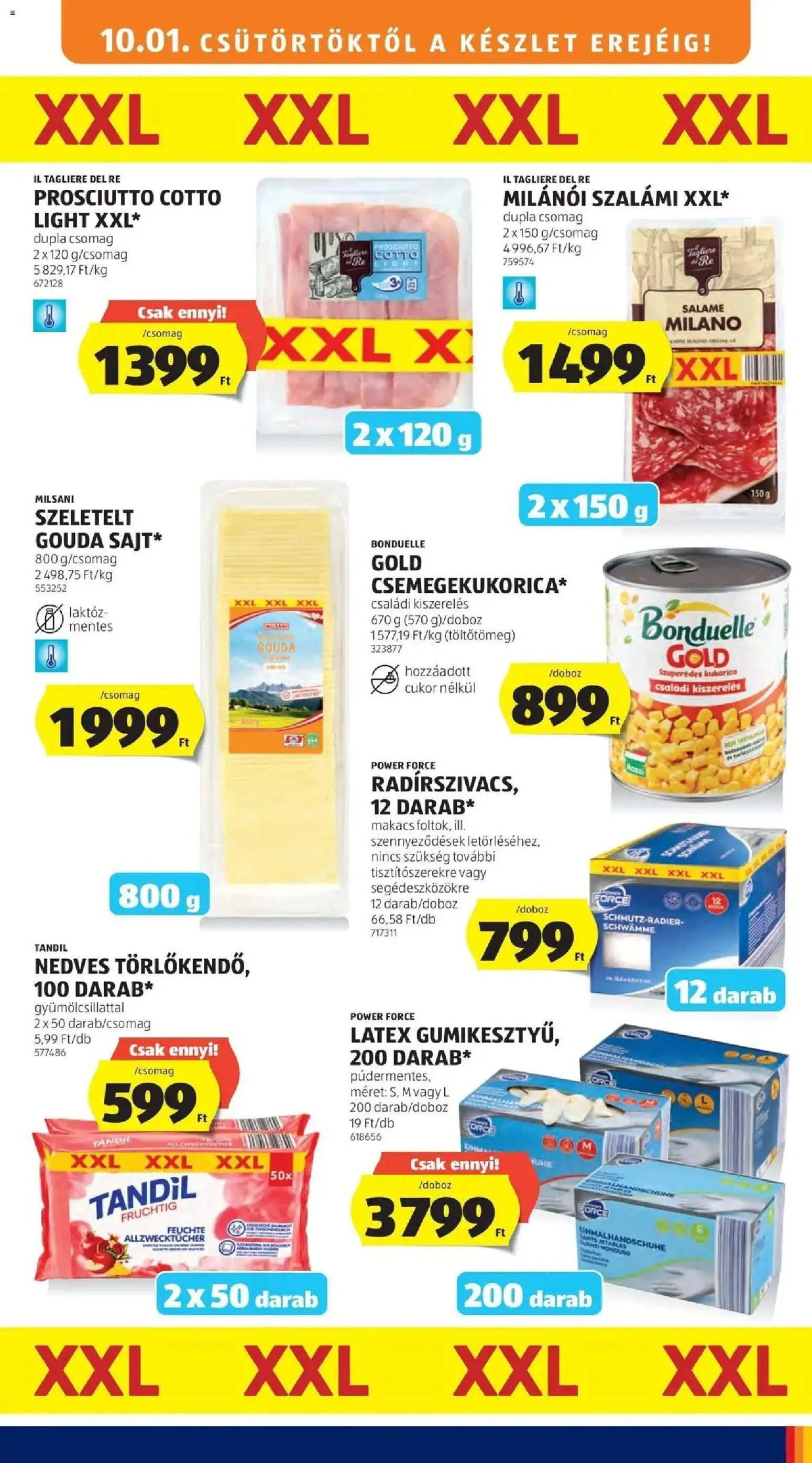 Aldi aktuális akciós újság - 2026.09.26. -tól/töl > akció, lapozható szórólap 🛍️ | Oldal: 15 | Termékek: Milsani, Gouda, Prosciutto, Bonduelle