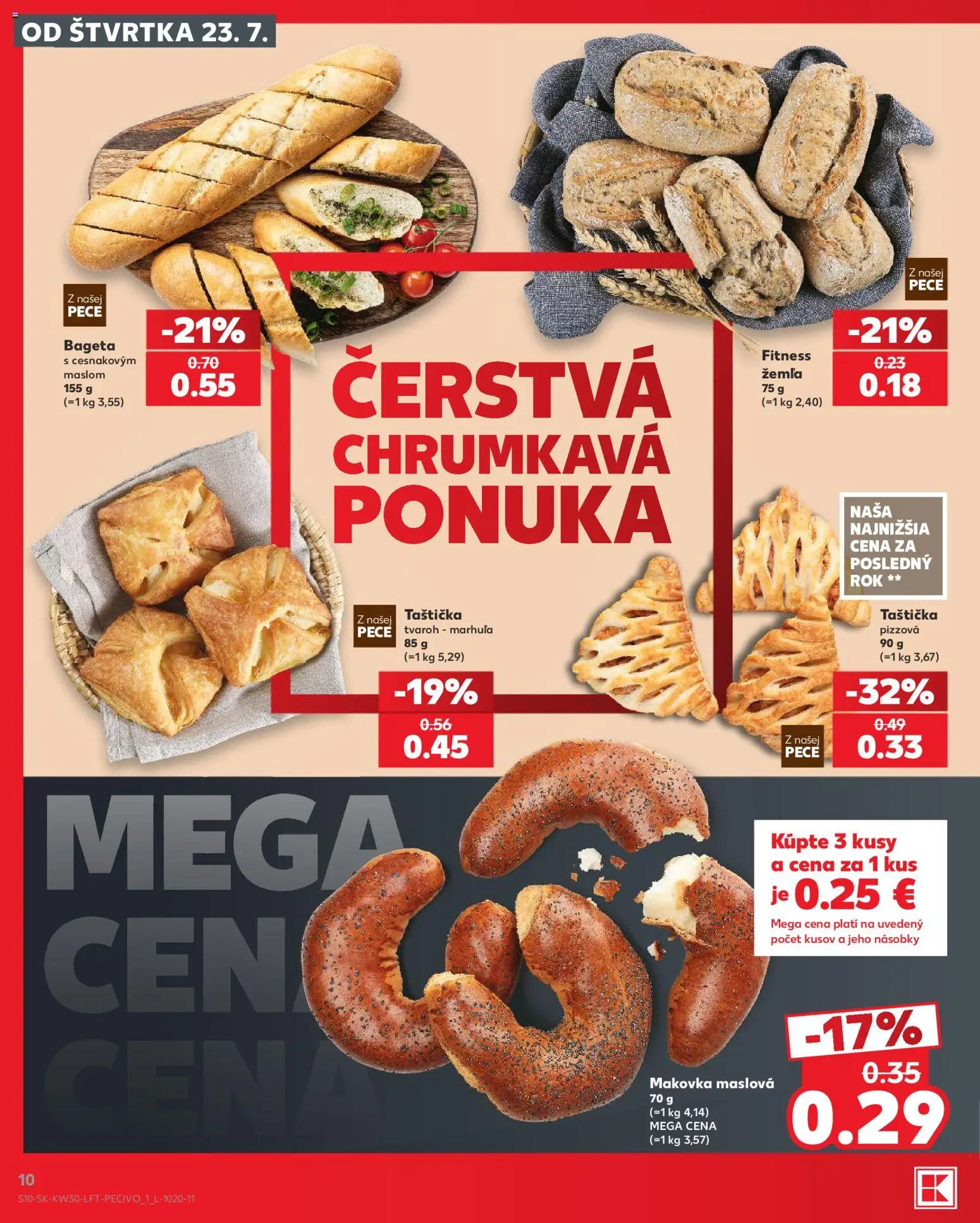 Nové Kaufland akcie – leták je platný od 23.07.2026 | Strana: 10 | Produkty: Makovka, Tvaroh