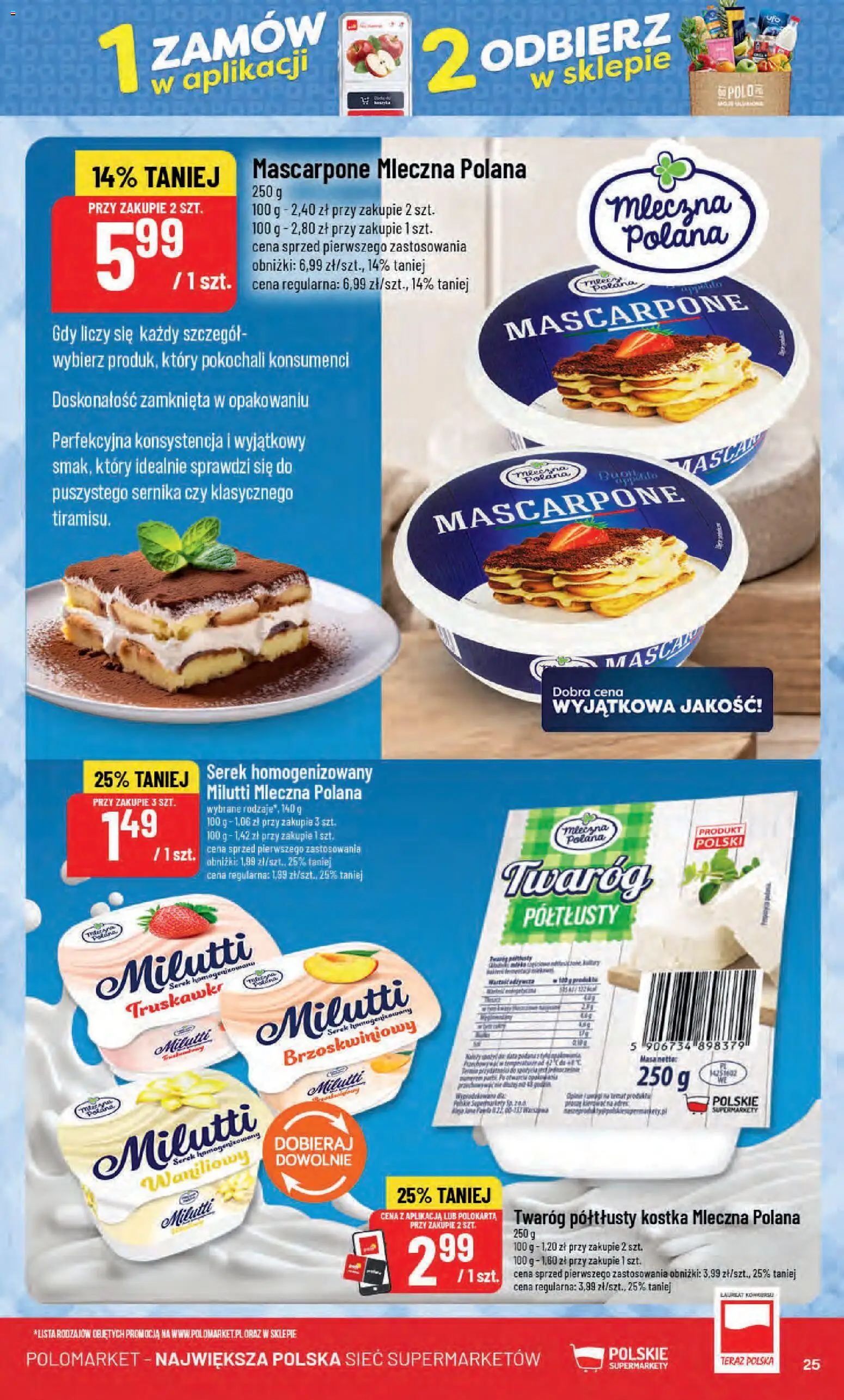 POLOmarket gazetka od 02.09.2026 | Strona: 25 | Produkty: Twaróg półtłusty, Serek homogenizowany, Serek, Twaróg