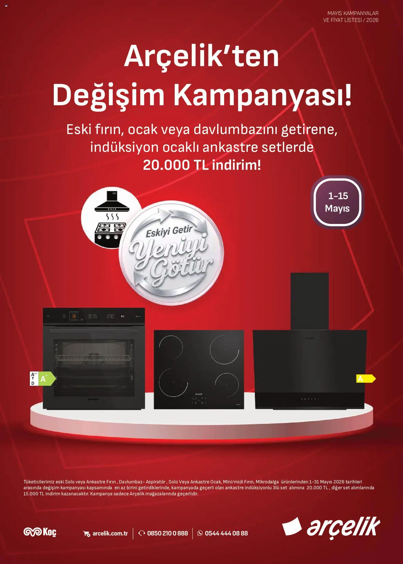 Arçelik - Ankastre Kataloğu - 01.05.2026 tarihinden itibaren geçerlidir | Sayfa: 1 | Ürünler: Davlumbaz, Ocak