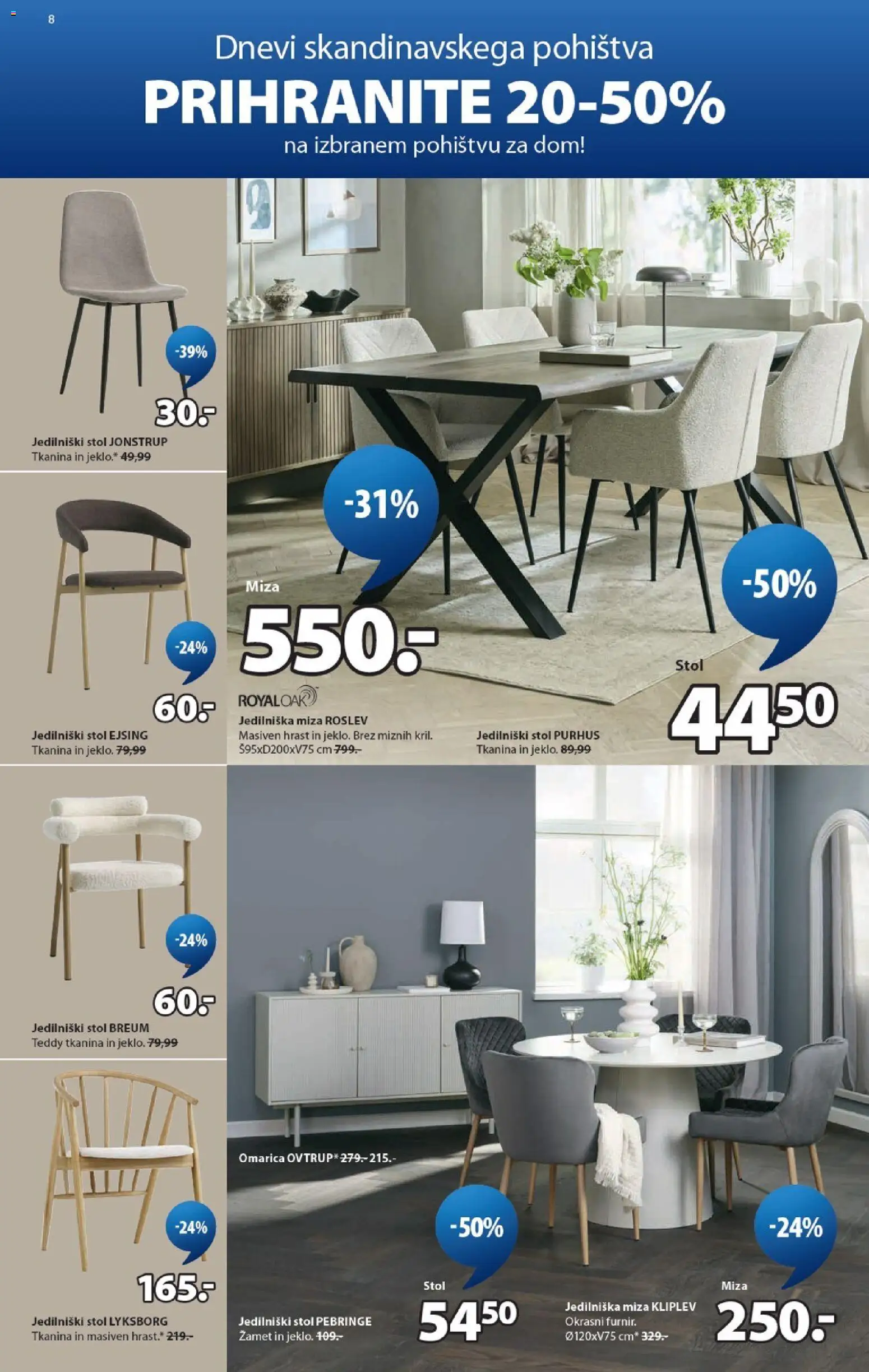 Novi JYSK katalog ponudbe – veljaven od 09.09.2026 | Stran: 8 | Izdelki: Miza, Stol, Omarica