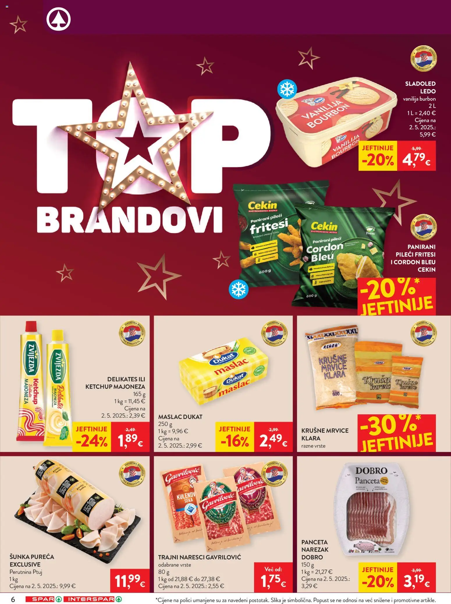 Interspar katalog | vrijedi od 12.08.2026 | Stranica: 6 | Proizvodi: Šunka, Ledo, Perutnina Ptuj, Panceta