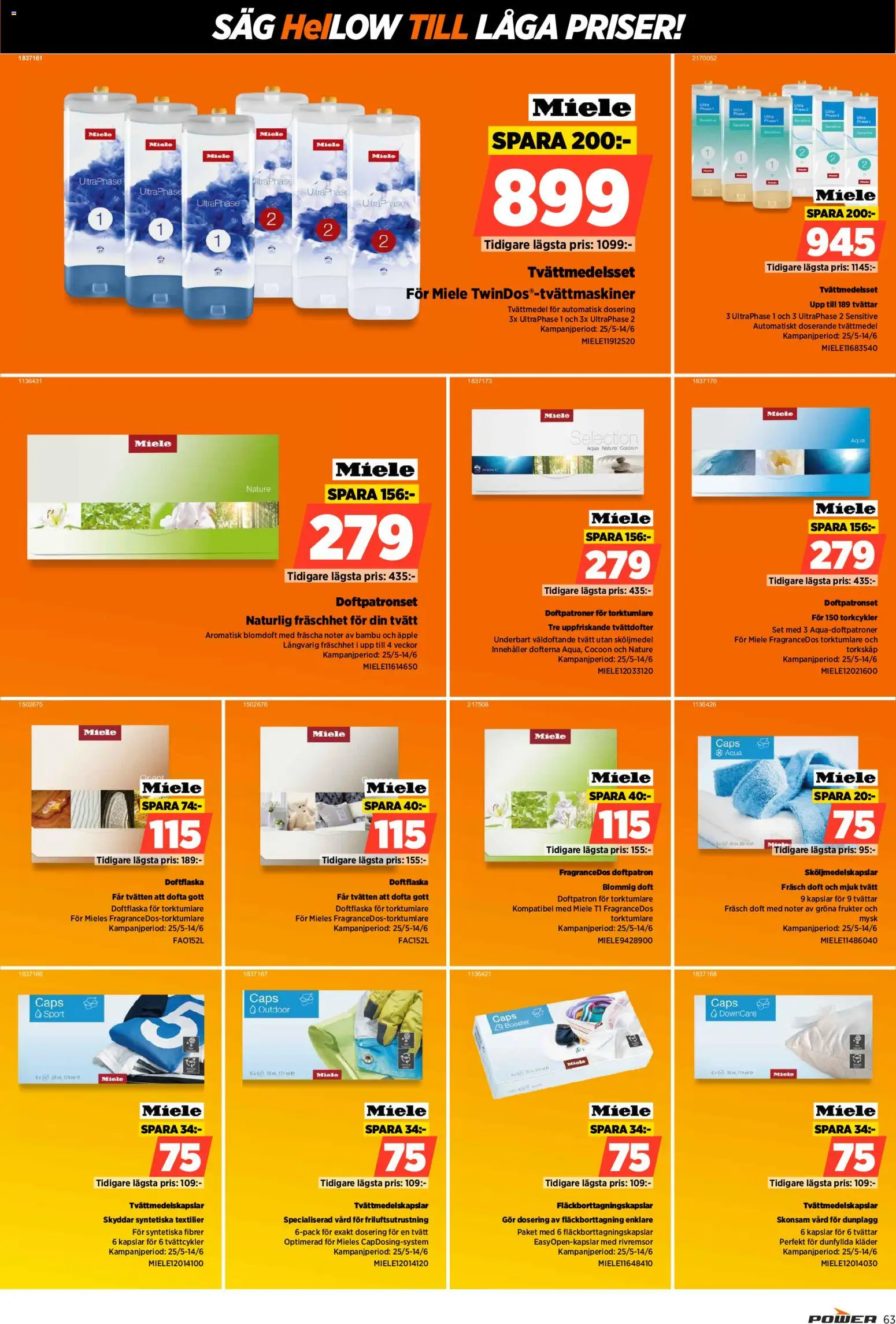 Power reklamblad aktuell från 08.06.2026 | Sida: 63 | Produkter: Doft, Tvättmedel, Set, Torktumlare