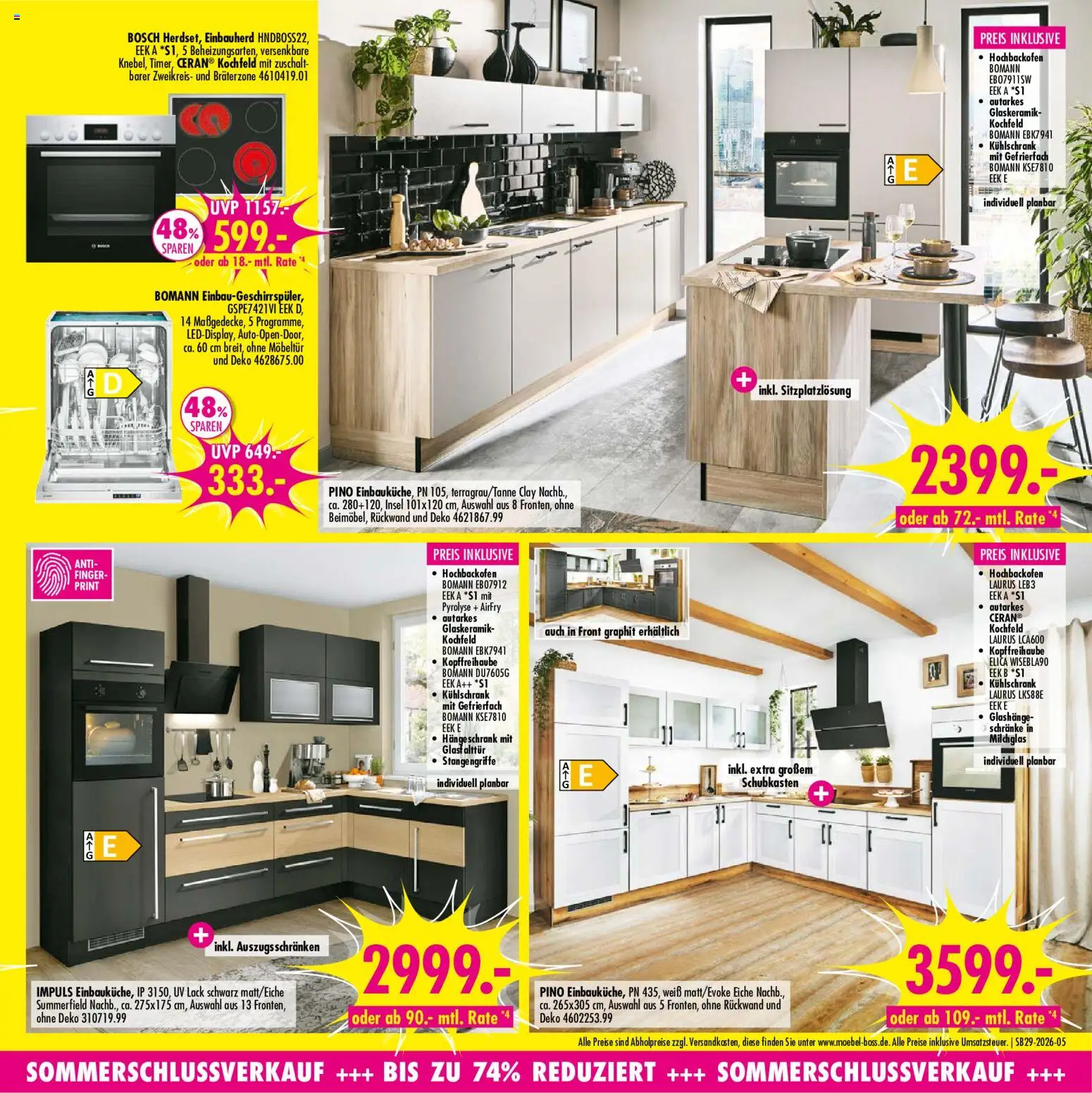 SB Möbel Boss Prospekt – gültig ab 11.07.2026 | Seite: 5 | Produkte: Bosch, Schrank, Kühlschrank, Kochfeld