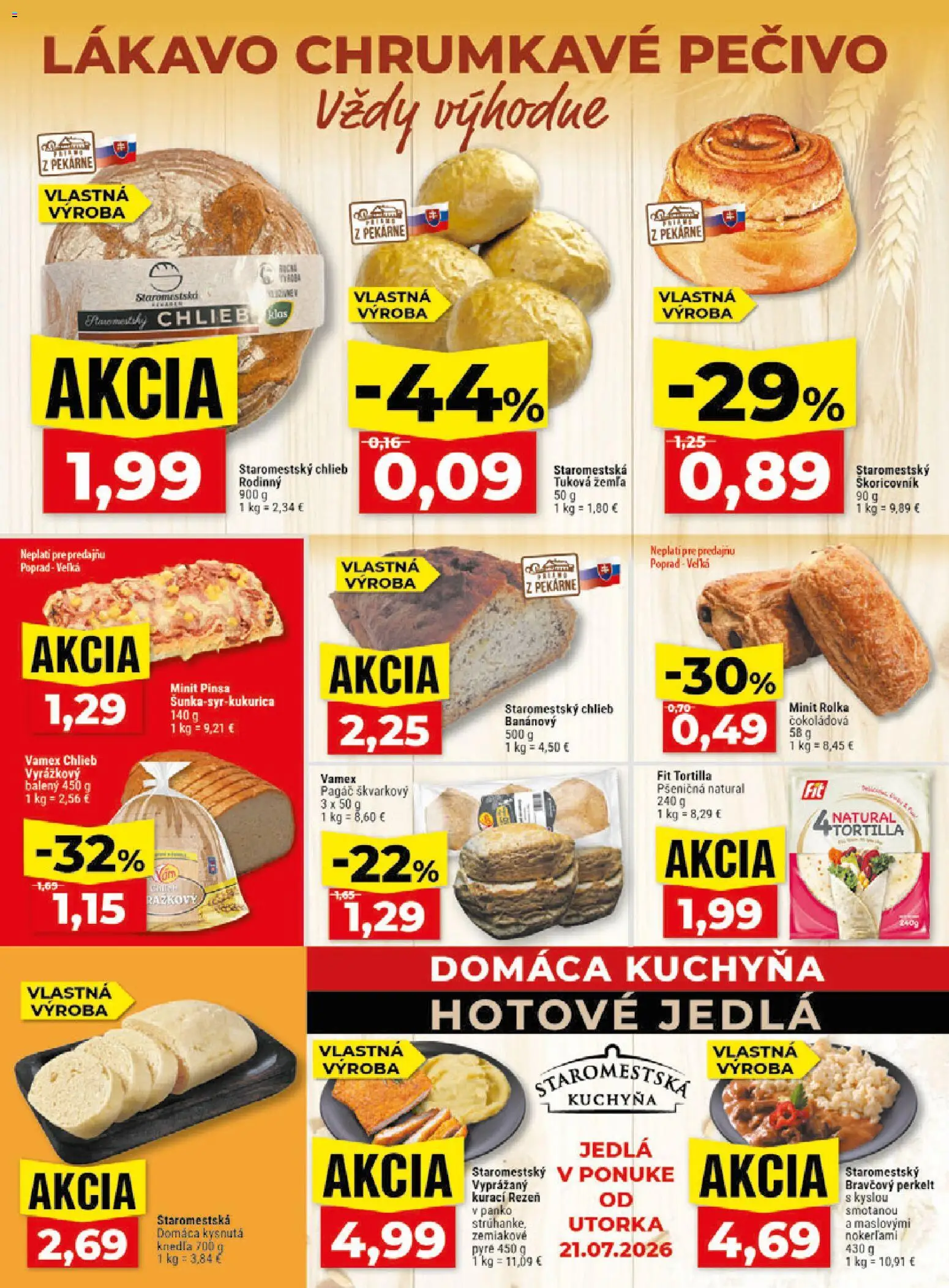 Nové Klas akcie – leták je platný od 20.07.2026 | Strana: 8 | Produkty: Kuchyňa, Chlieb, Knedľa, Pečivo