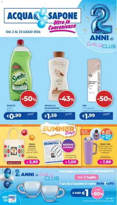Anteprima del volantino Acqua e Sapone volantino 09/2026 valido a partire dal 02/07/2026