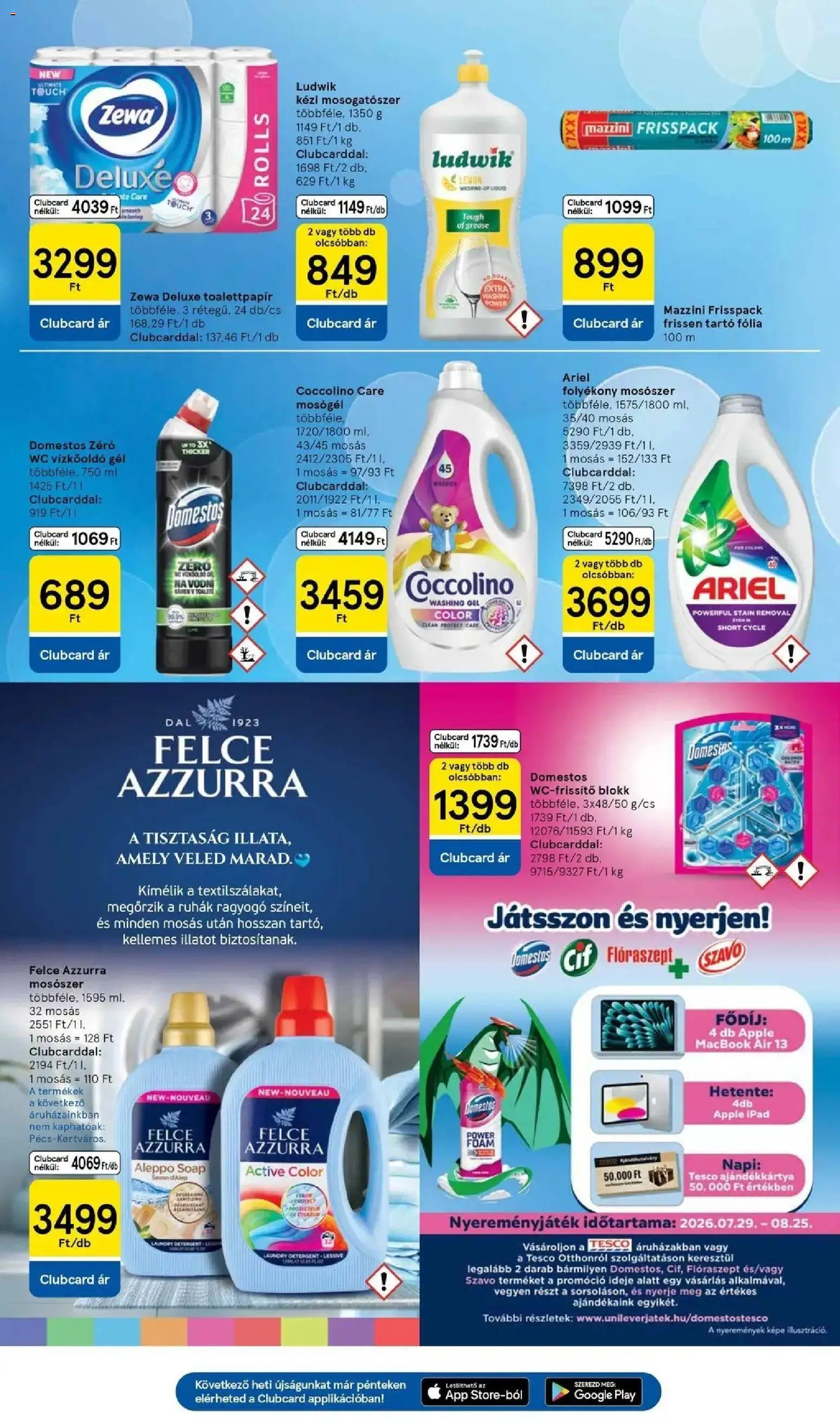 Tesco akciós ujság - amely érvényes a következő dátumtól: 2026.08.18. | Oldal: 31 | Termékek: Tartó, Mosógél, Folyékony mosószer, Gél