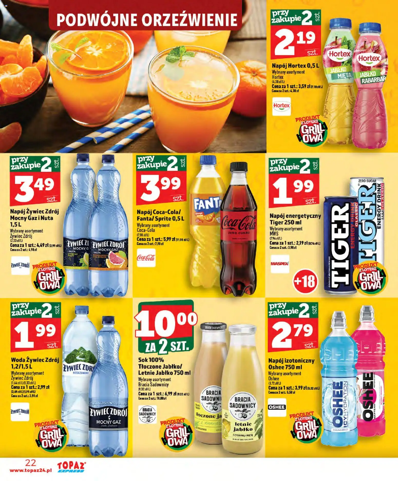 Topaz gazetka - Express od 11.06.2026 | Strona: 22 | Produkty: Cytryna, Woda żywiec, Sprite, Sok
