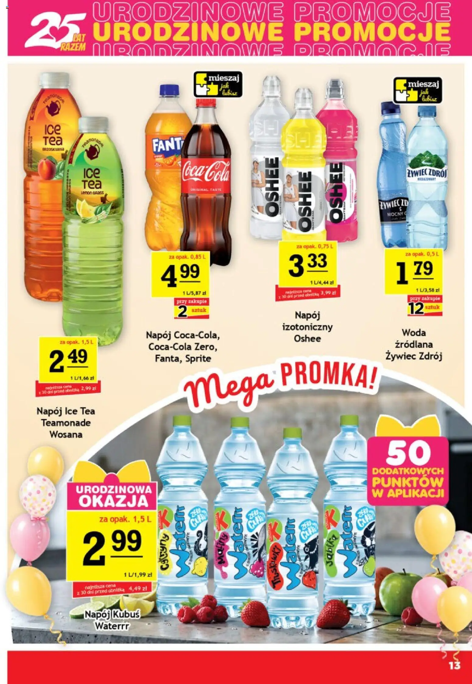 Gram Market gazetka od 02.09.2026 | Strona: 13 | Produkty: Kubuś, Ice Tea, Oshee, Woda