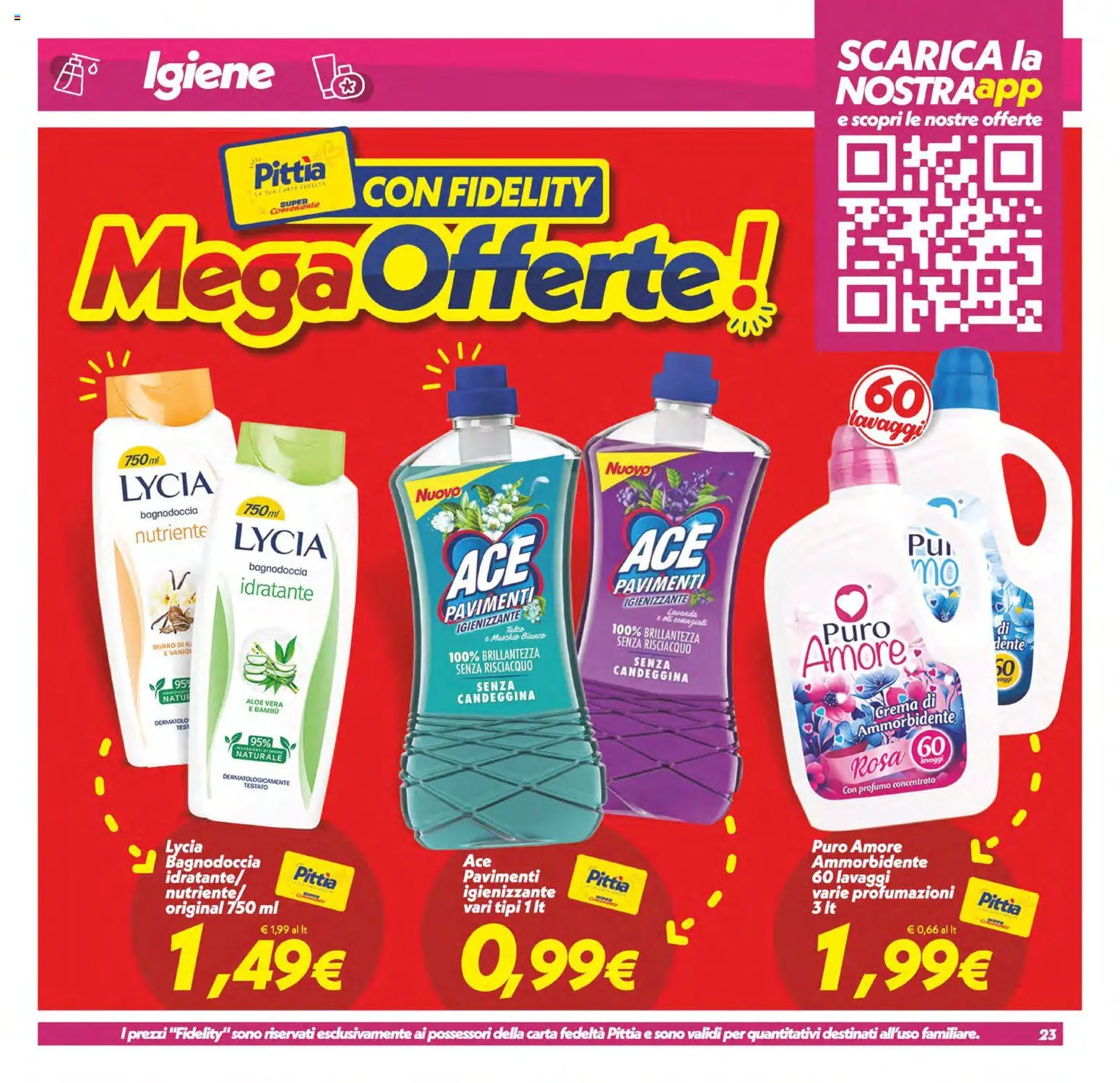 Volantino SuperConveniente del 01/09/2026 | Pagina: 23 | Prodotti: Ammorbidente, Burro, Aloe vera, Profumo