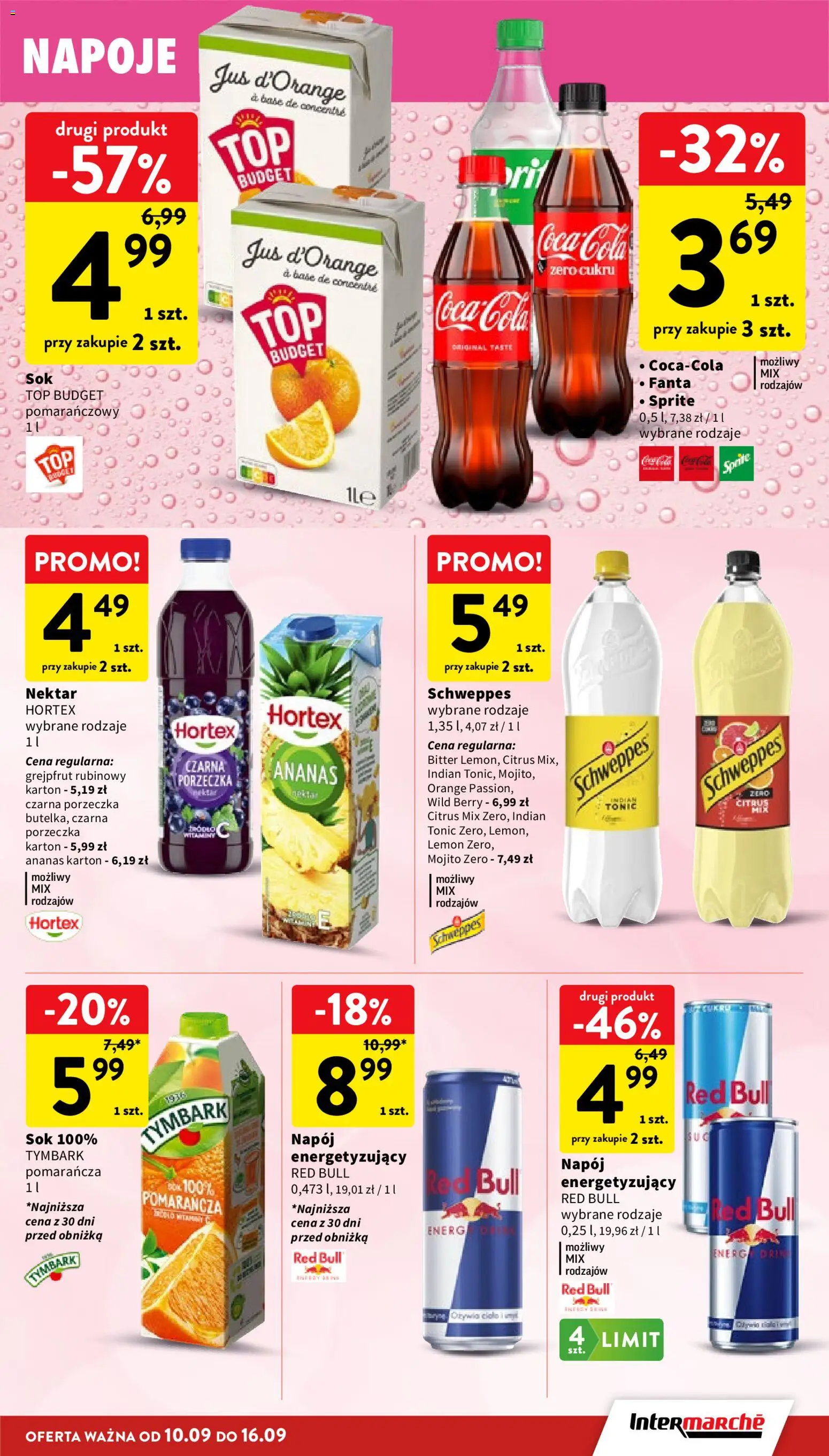 Intermarche gazetka od 10.09.2026 | Strona: 29 | Produkty: Top, Fanta, Porzeczka, Grejpfrut