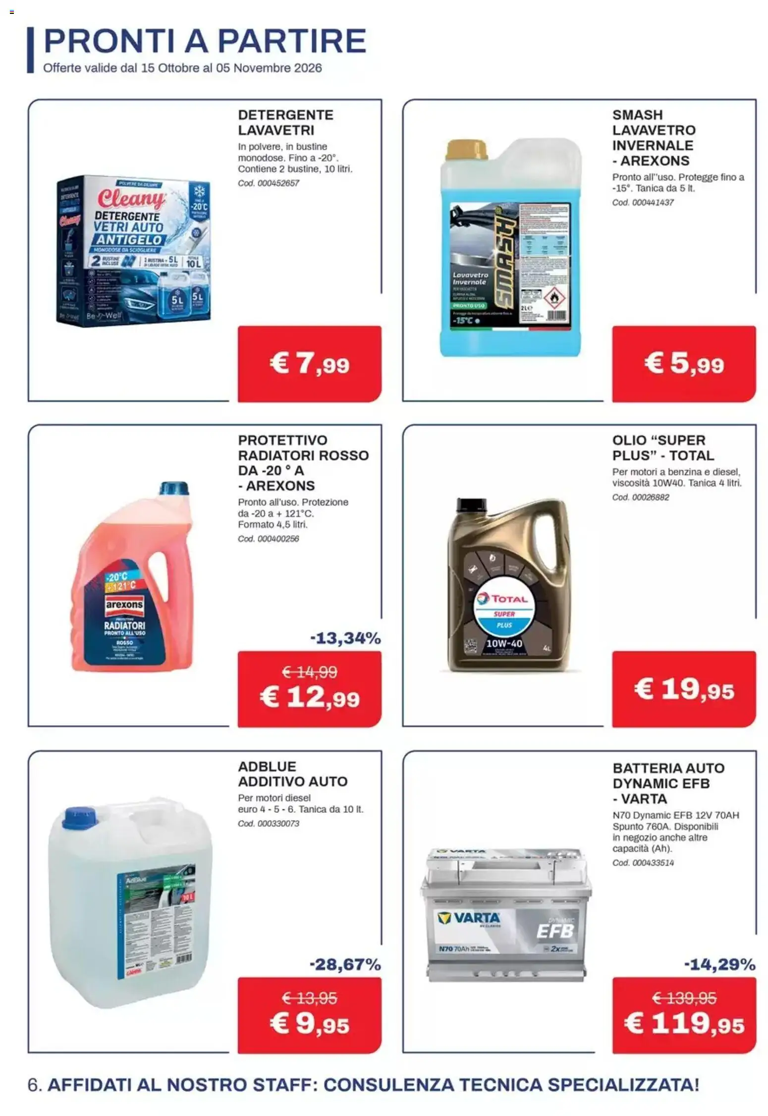 Volantino Eurobrico del 15/10/2026 | Pagina: 6 | Prodotti: Detergente, Tanica, Lavavetri, Batteria
