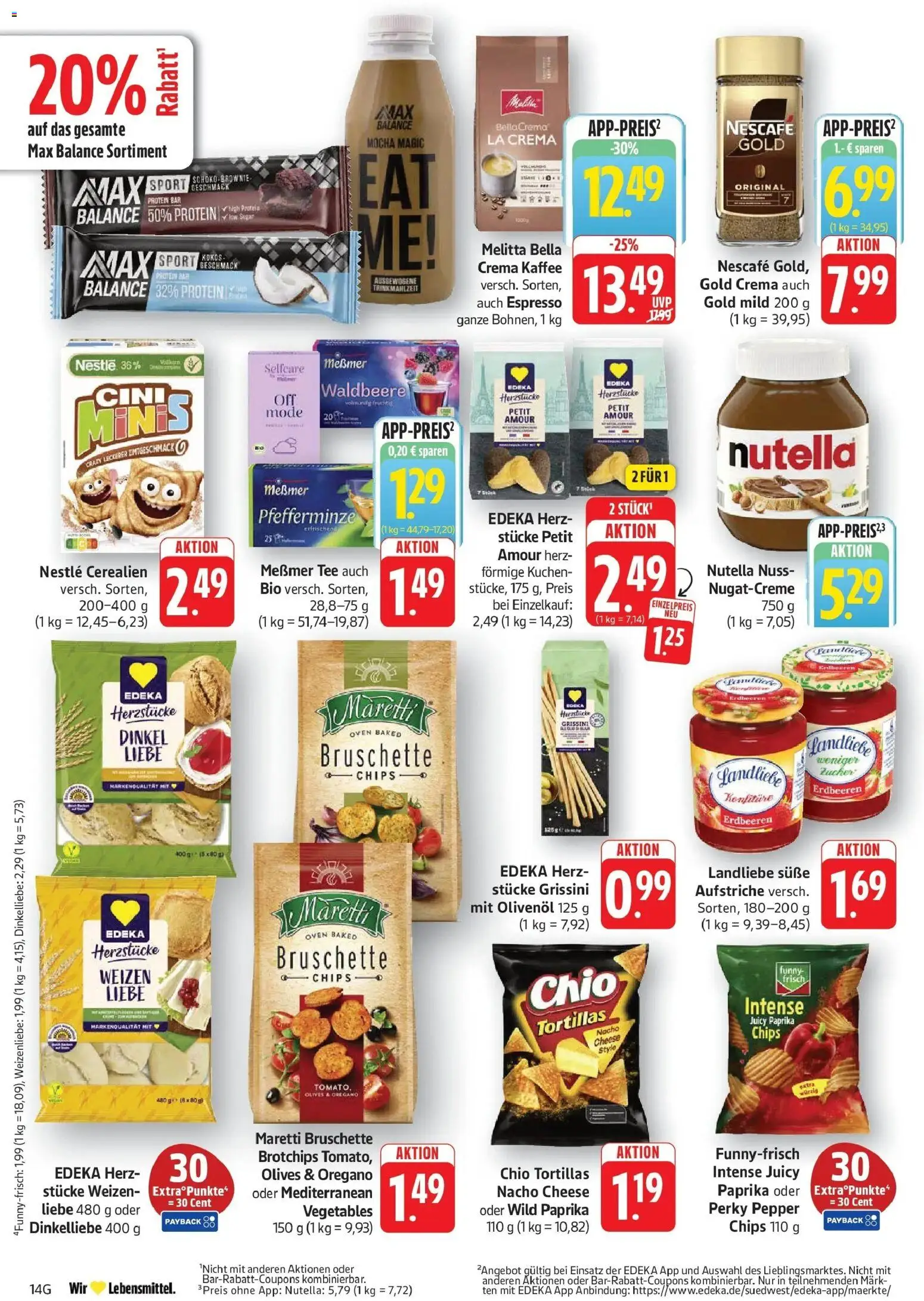 Edeka Prospekt Eislingen (ab 31.08.2026) » Angebote Online | Seite: 14 | Produkte: Tortillas, Kaffee, Nutella, Chio tortillas