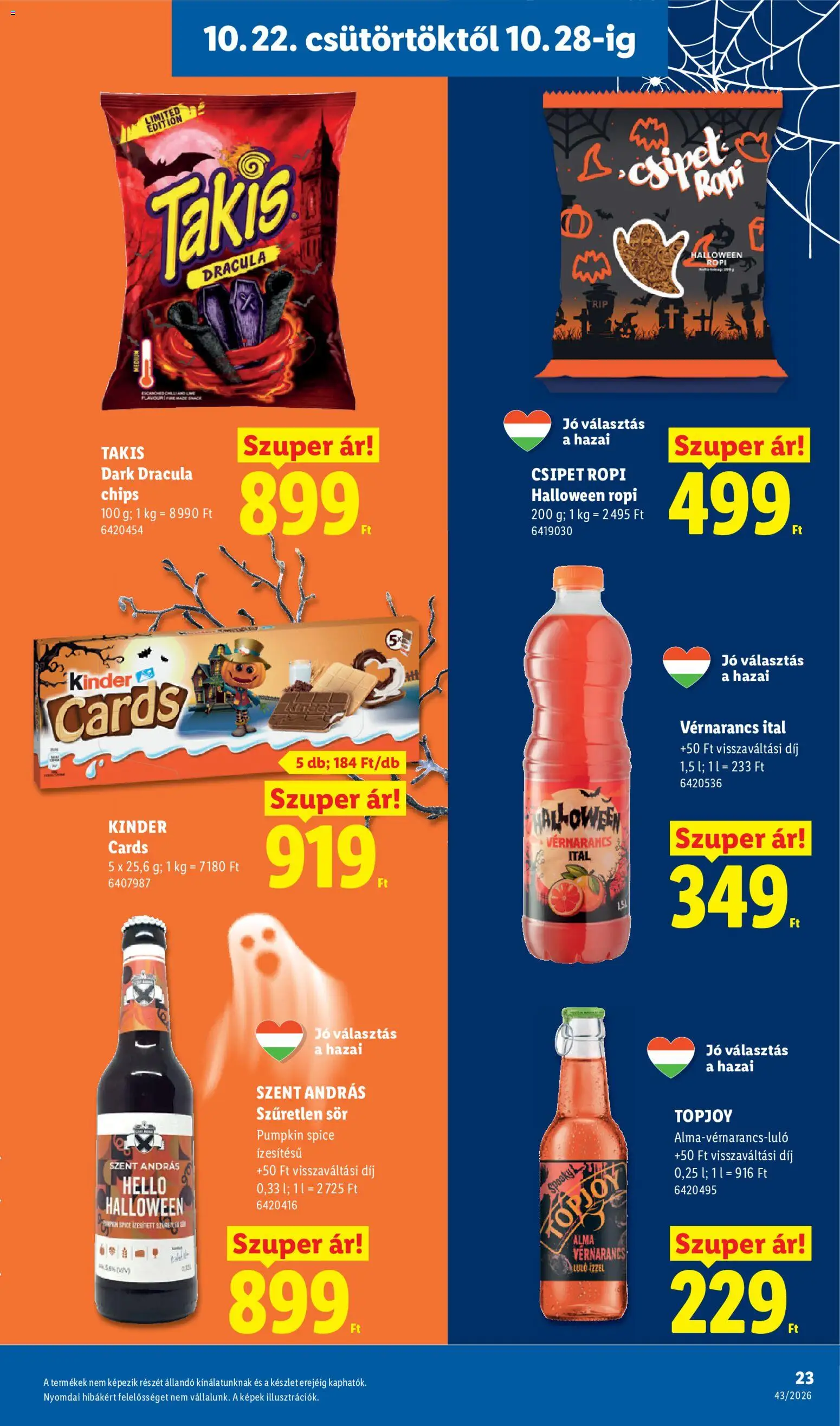 Lidl akciós ujság - amely érvényes a következő dátumtól: 2026.10.22. | Oldal: 23