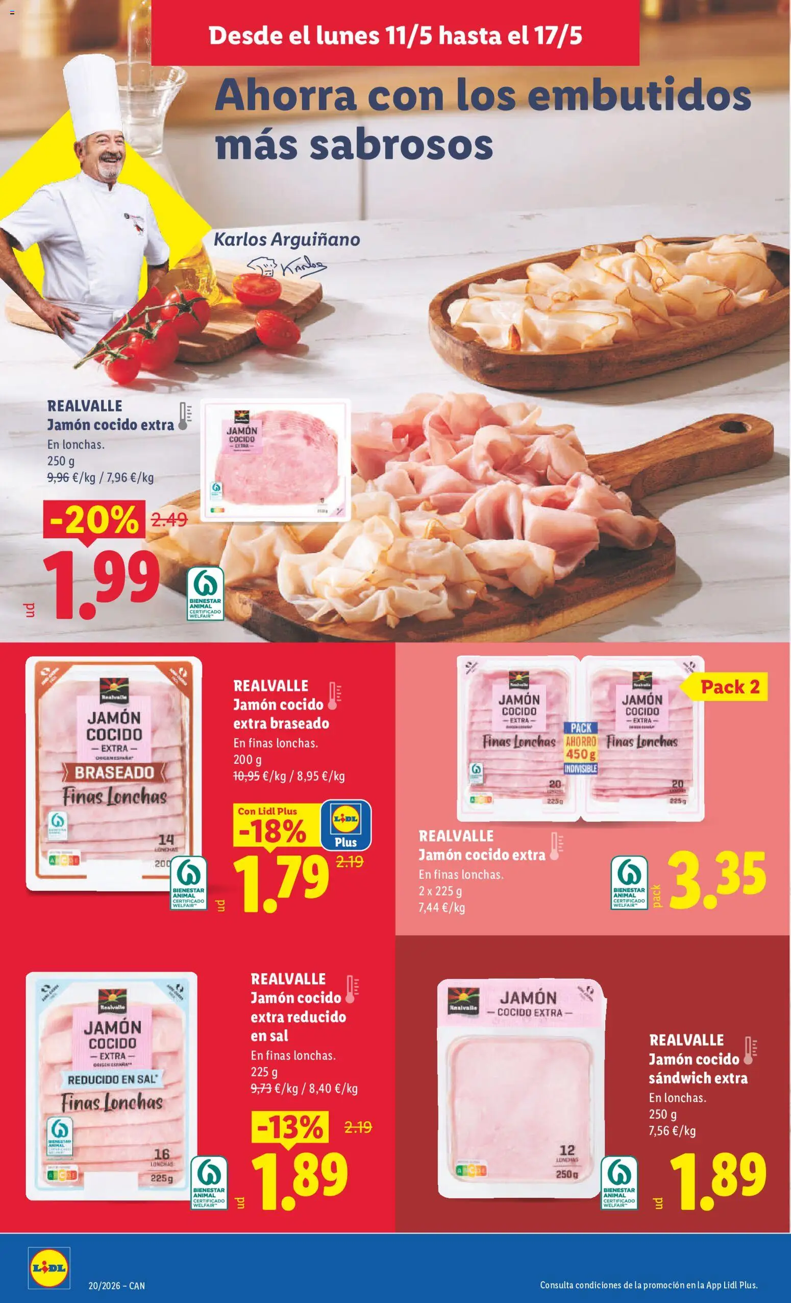 Lidl folleto │ válido desde el 11.05.2026 | Página: 14 | Productos: Jamón, Jamón cocido, Νυχτικό