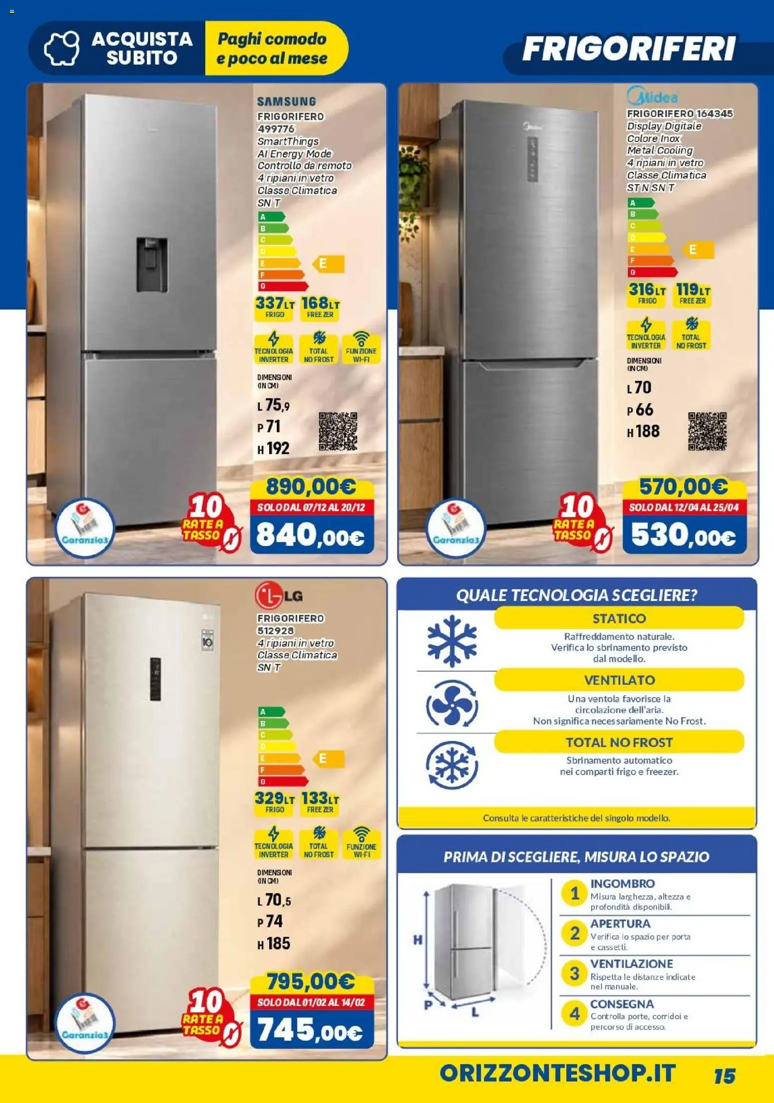 Volantino Orizzonte del 01/11/2026 | Pagina: 15 | Prodotti: Porta, Frigorifero, Samsung