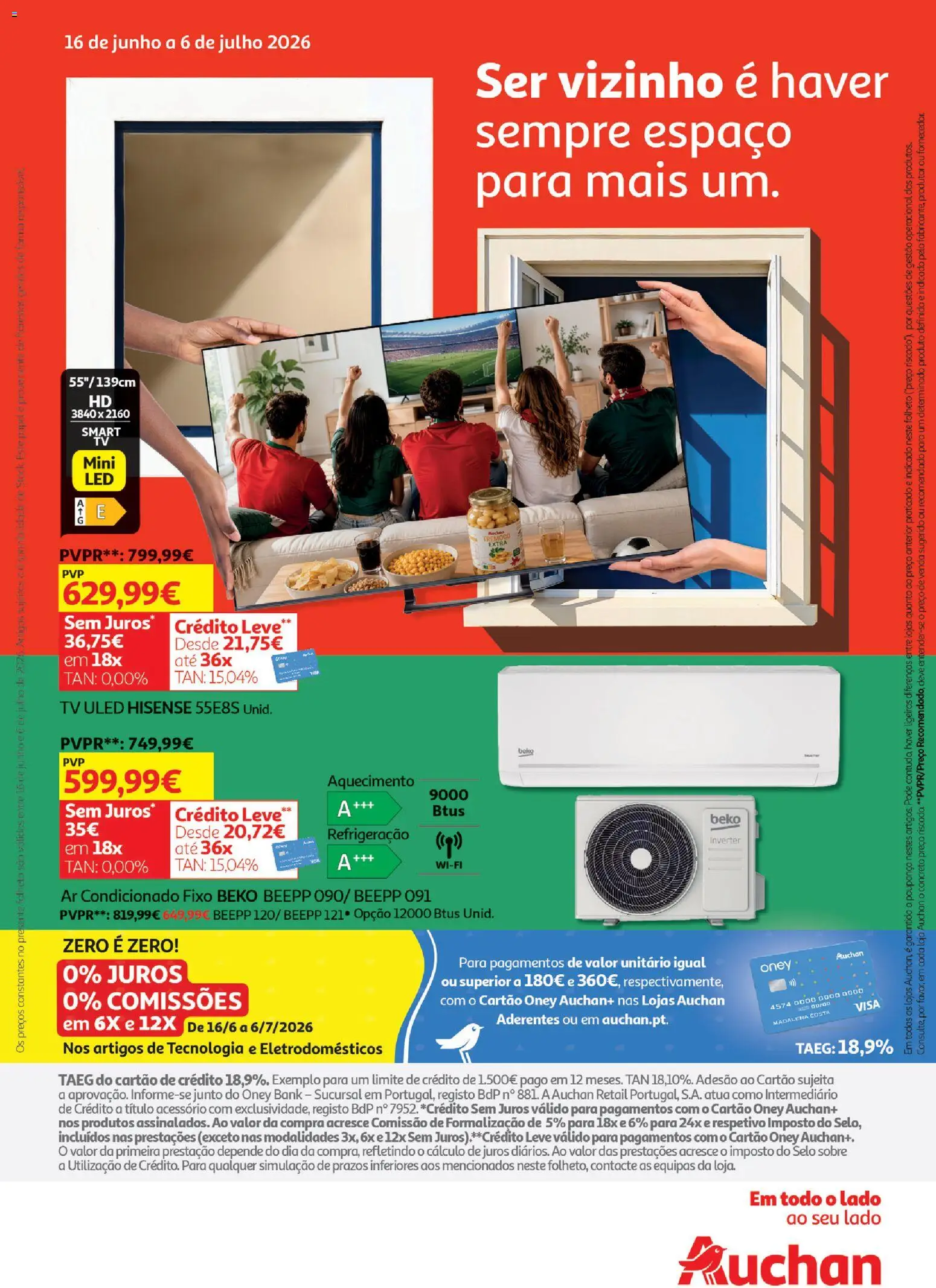 Auchan - Tecno Mundial │ válido de 16.06.2026 | Página: 1 | Produtos: Ar condicionado