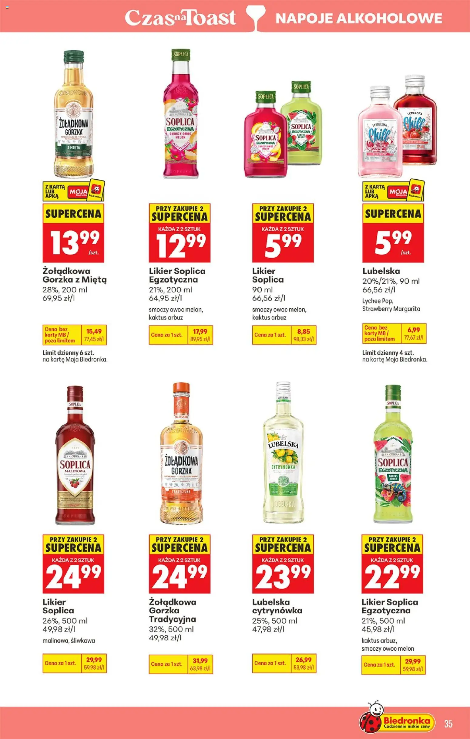 Biedronka gazetka - Czas na toast od 24.08.2026 | Strona: 37 | Produkty: Karta, Arbuz, Smoczy owoc, Soplica