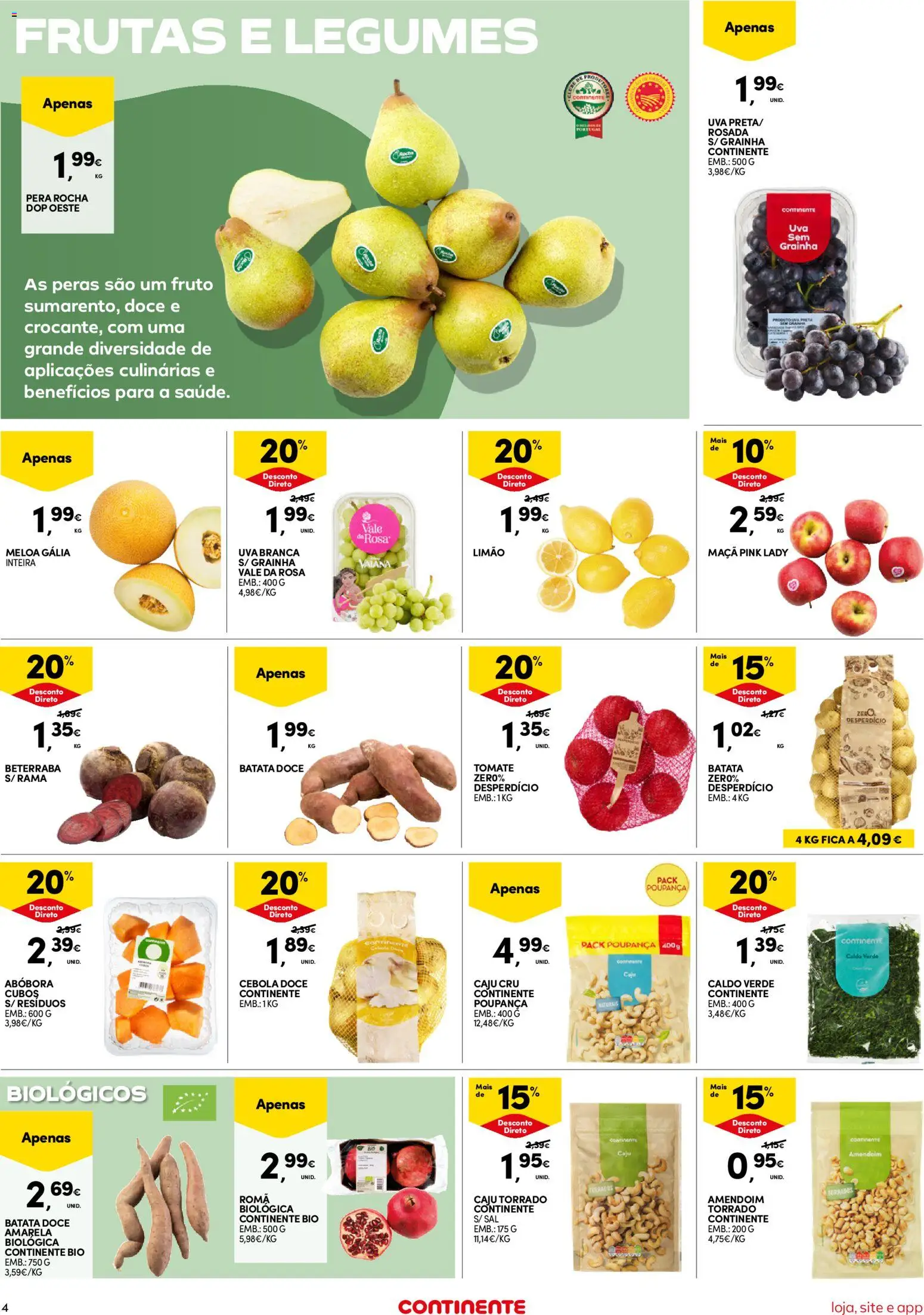 Continente folheto Bom Dia │ válido de 20/10/2026 | Página: 4 | Produtos: Batata, Sal, Cebola, Caju