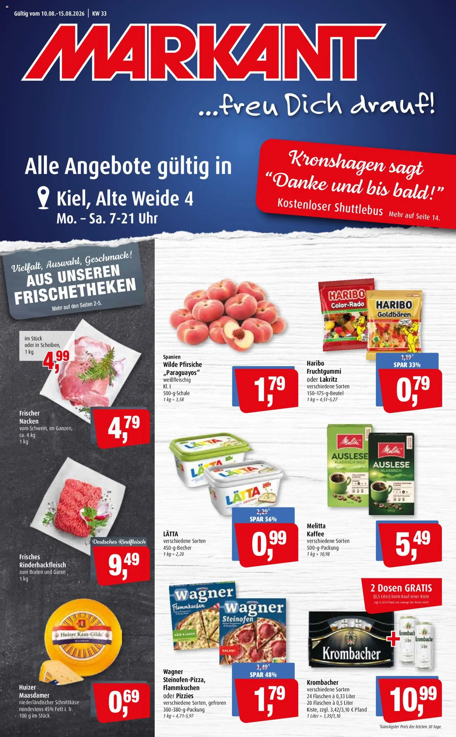 Markant Prospekt – gültig ab 10.08.2026 | Seite: 1 | Produkte: Melitta, Krombacher, Lätta, Uhr