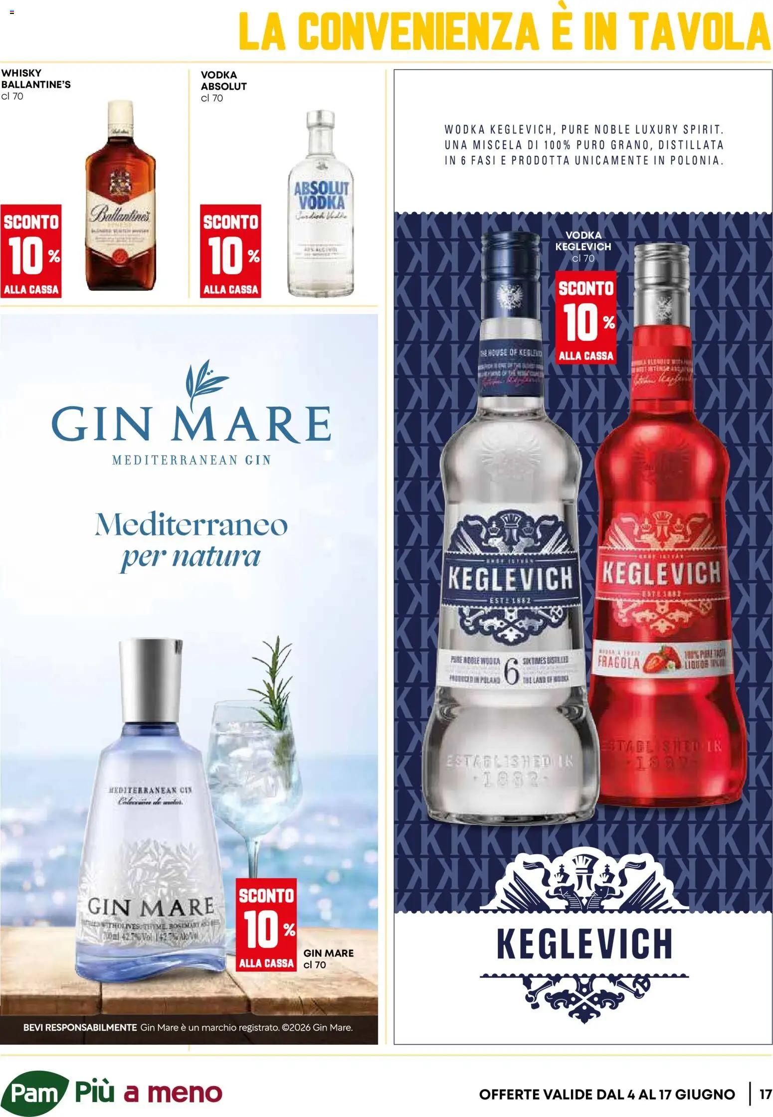 Volantino PAM del 04.06.2026 | Pagina: 17 | Prodotti: Gin, Vodka, Whisky