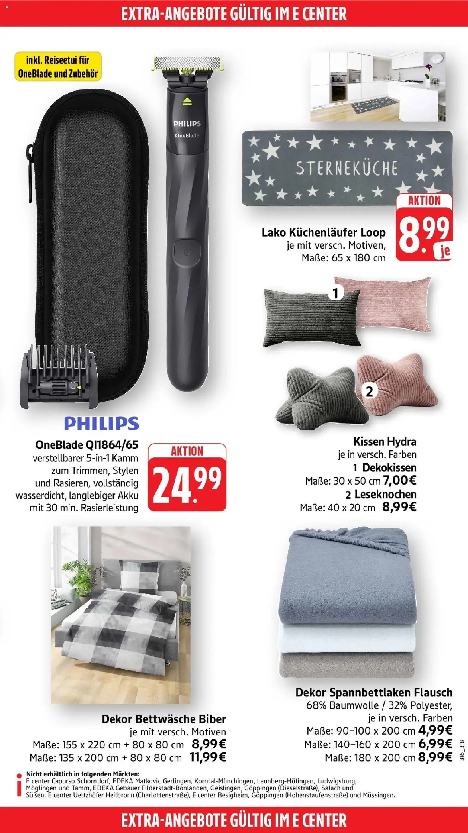 Edeka Prospekt Mössingen (ab 12.10.2026) » Angebote Online | Seite: 59 | Produkte: Philips, Kissen, Bettwäsche