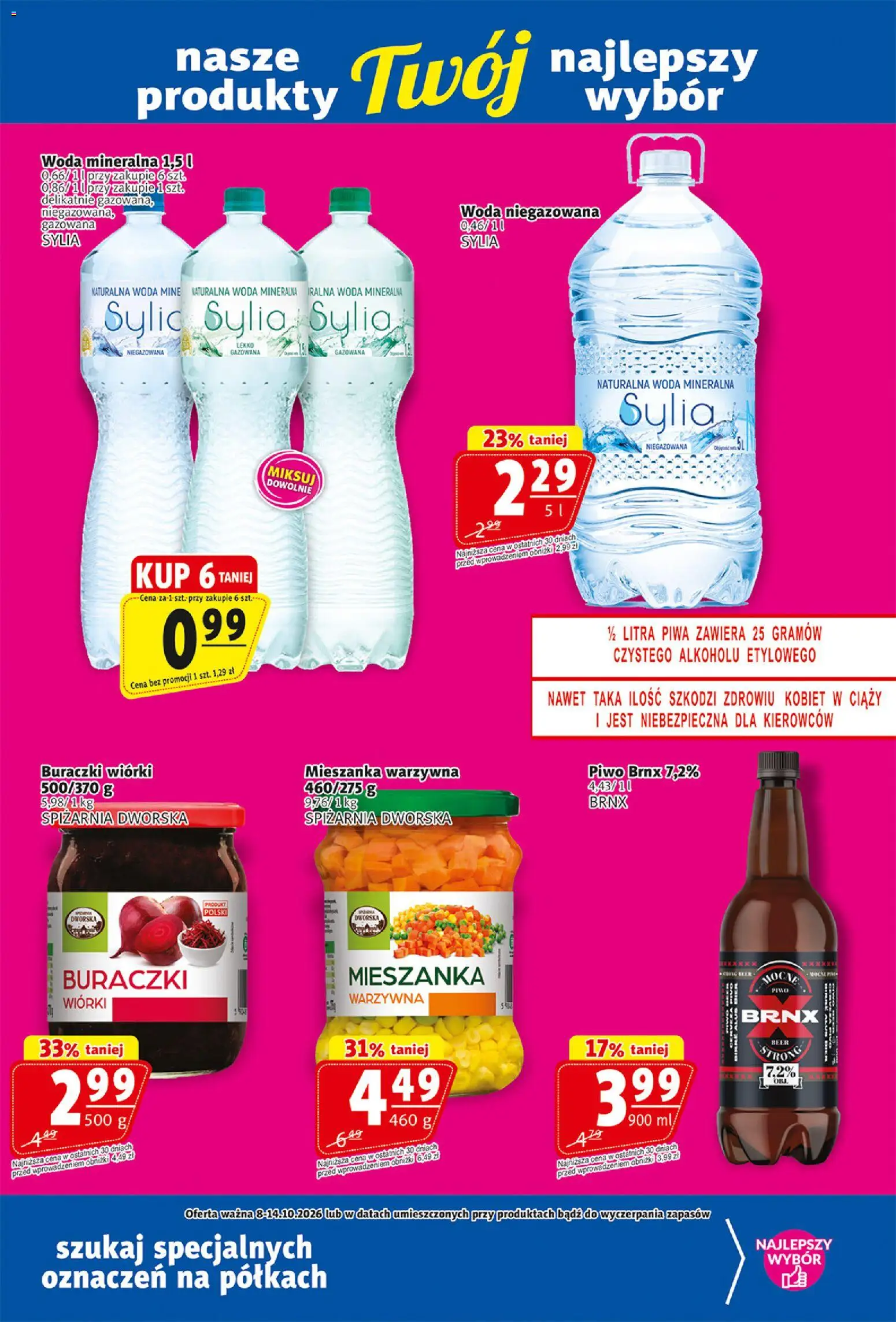 Prim Market gazetka od 08.10.2026 | Strona: 19 | Produkty: Woda mineralna, Mieszanka warzywna, Piwo, Woda