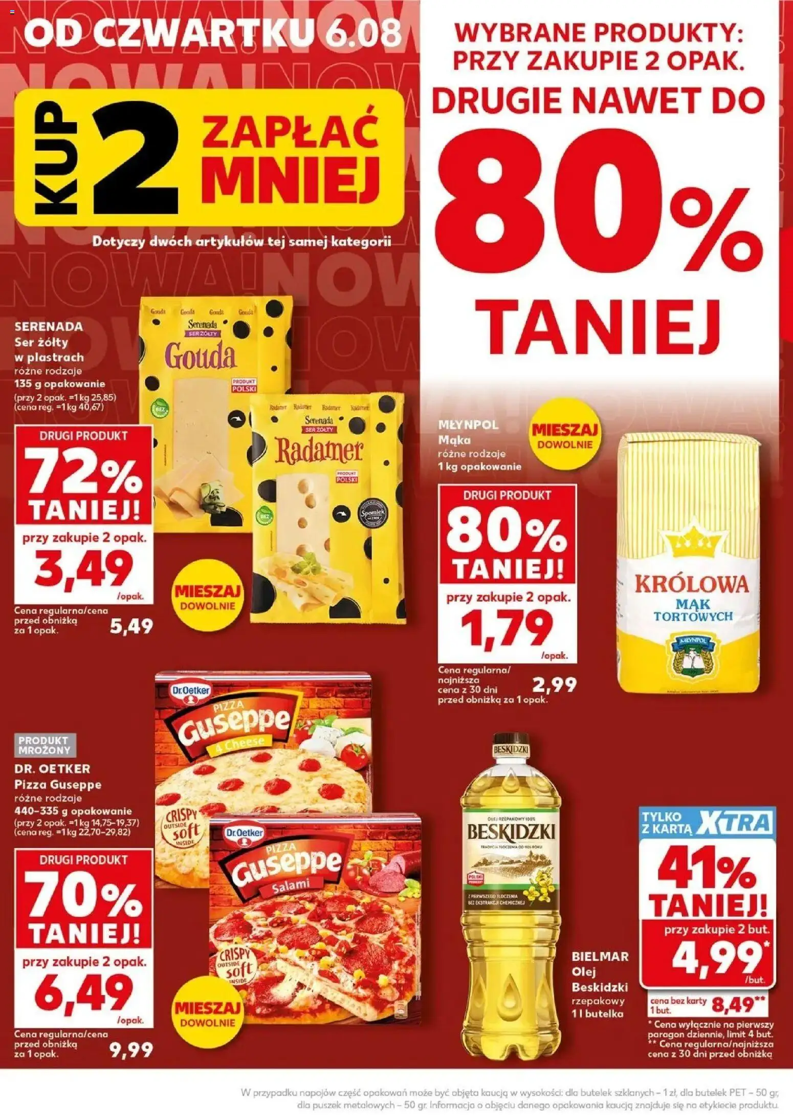 Kaufland gazetka - Super Sobota od 08.08.2026 | Strona: 6 | Produkty: Karta, Olej rzepakowy, Pizza guseppe, Olej