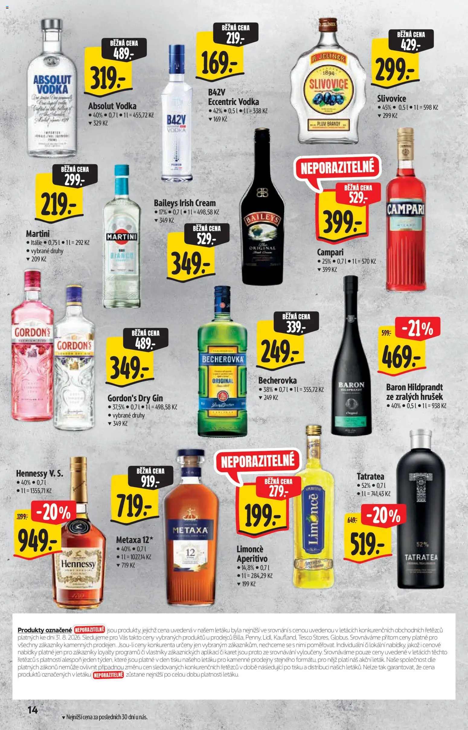 Albert katalog - Hypermarket - Víno od 09.09.2026 | Strana: 14 | Produkty: Martini, Gordon's Gin, Jelínek, Tatratea