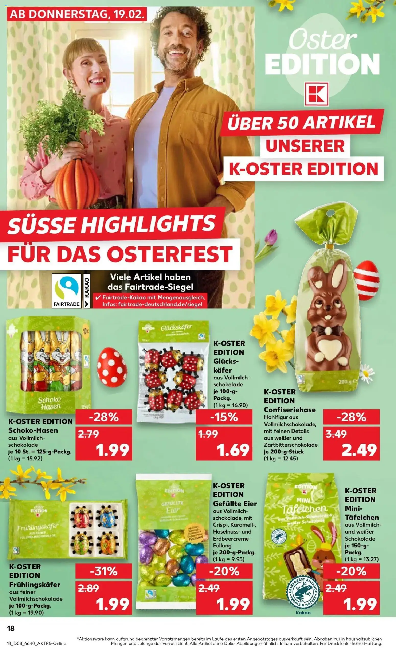 Kaufland prospekt Calw	 – gültig ab 19.02.2026 | Seite: 26 | Produkte: Milch, Eier, Schokolade
