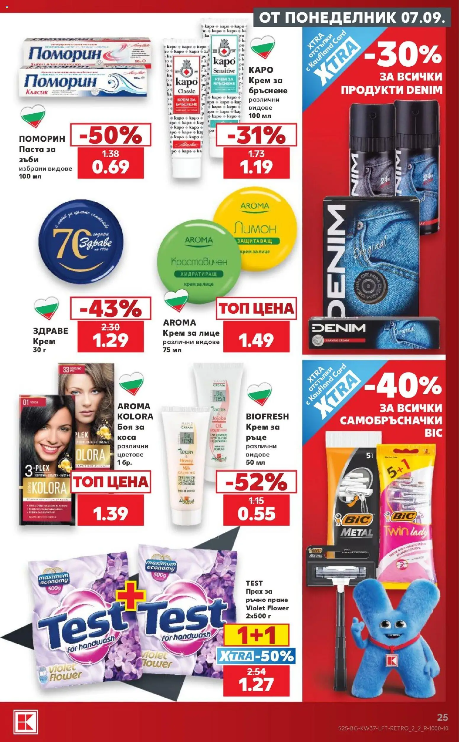 {H1} | Страница: 25 | Продукти: Крем, Паста, Прах