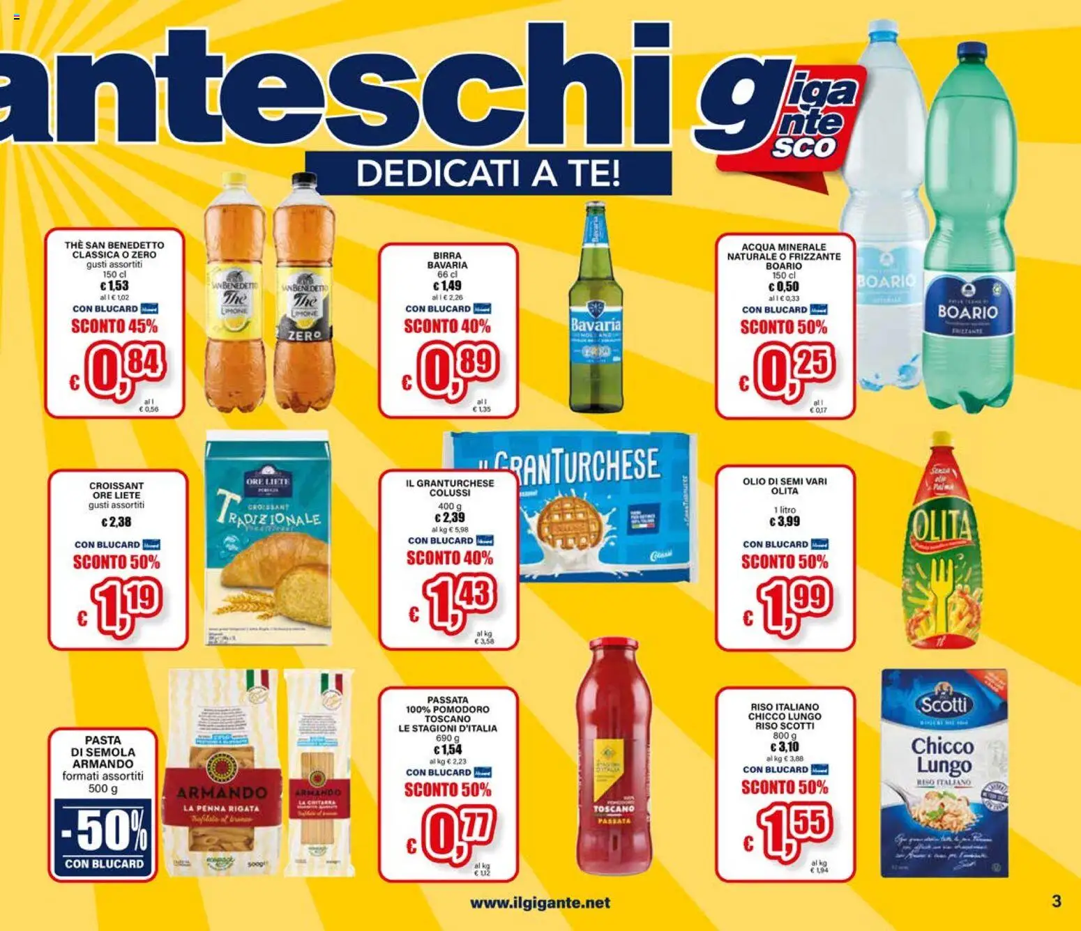 Volantino Il Gigante del 30/07/2026 | Pagina: 3 | Prodotti: Birra, Riso, Acqua, Pasta