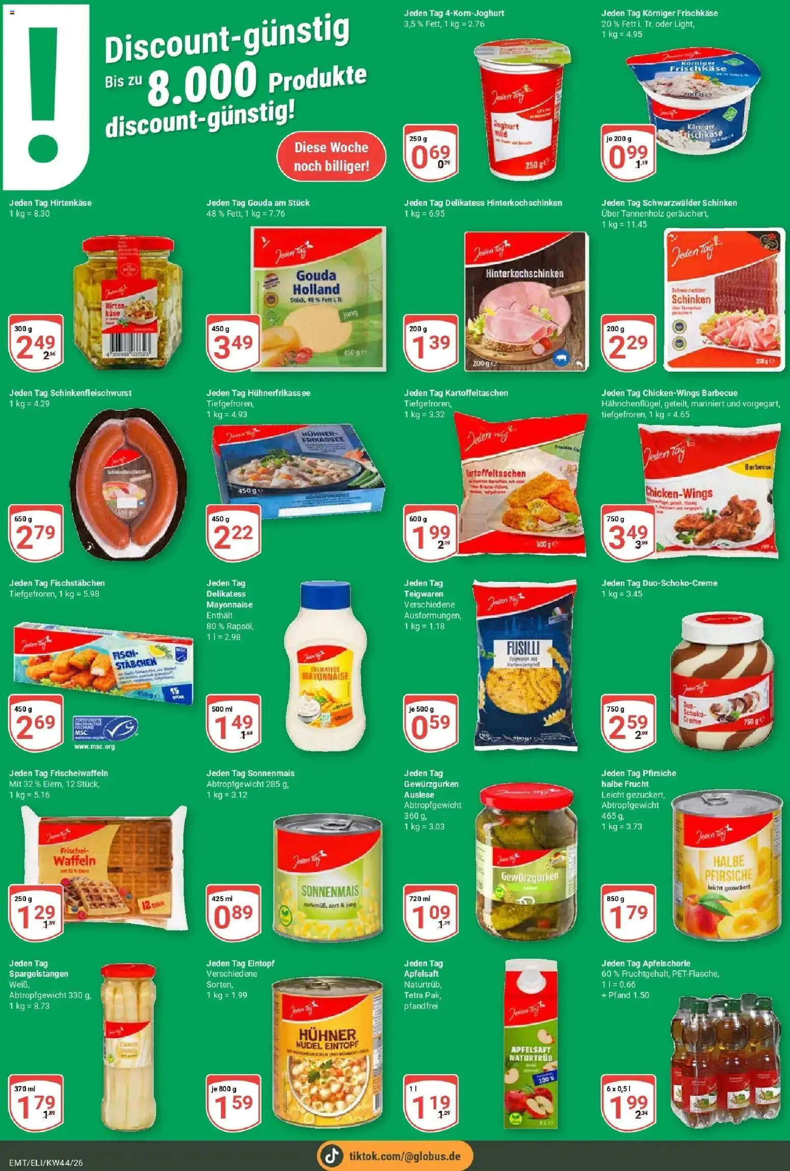Globus Prospekt Erfurt-Linderbach (ab 26.10.2026) » Angebote online | Seite: 11 | Produkte: Apfelsaft, Creme, Schinken, Frischkase