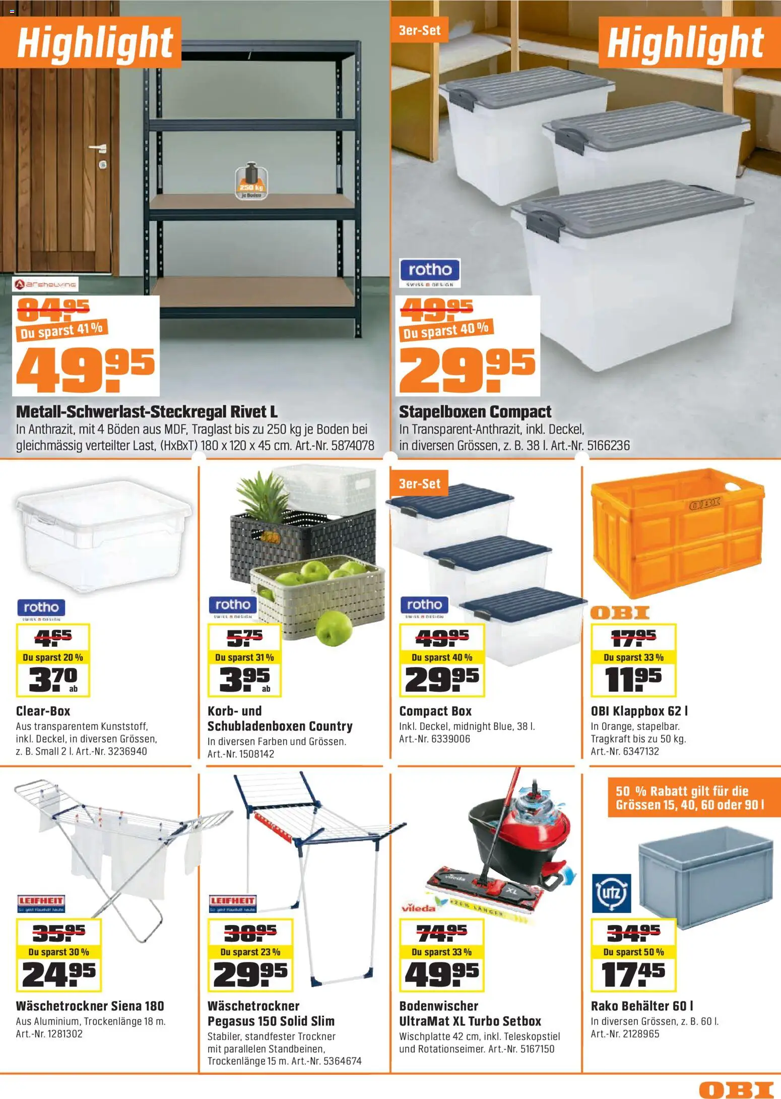 OBI - ALLES MACHBAR. BIBERSTARKE ANGEBOTE. – gültig ab 16.06.2026 | Seite: 15 | Produkte: Box, Korb, Trockner
