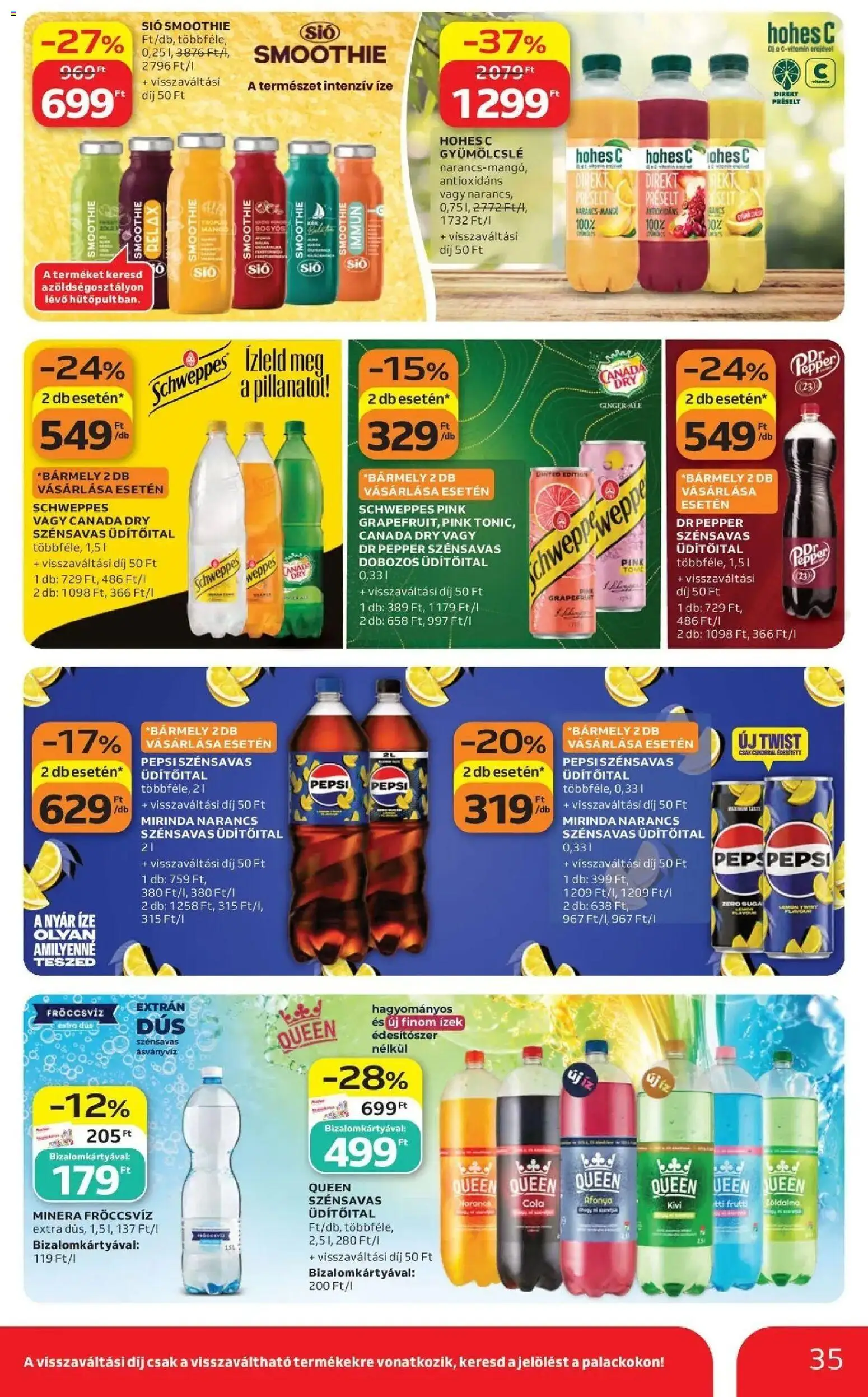 Auchan akciós újság Szolnok - 2026.10.01. -tól/töl > akció, lapozható szórólap 🛍️ | Oldal: 35 | Termékek: Üdítőital, Cola, Édesítőszer, Smoothie