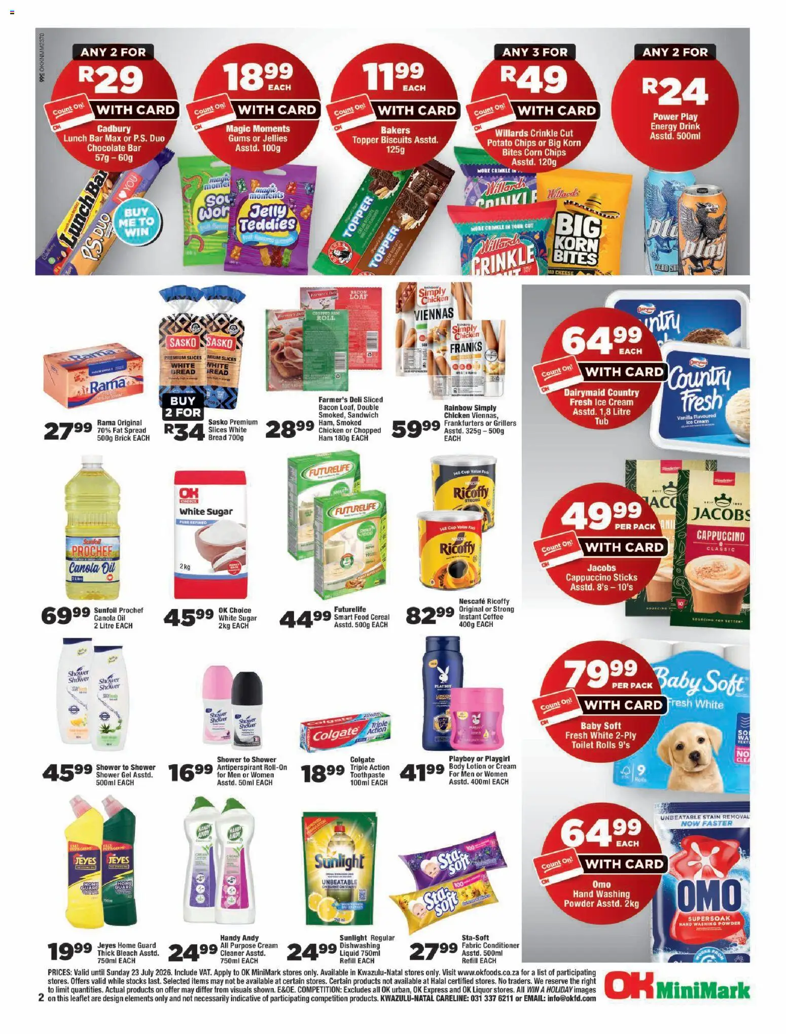 New OK Foods catalogue – valid from 15/07/2026 | Page: 2 | Products: Shower, Cheese, Chicken, Powder