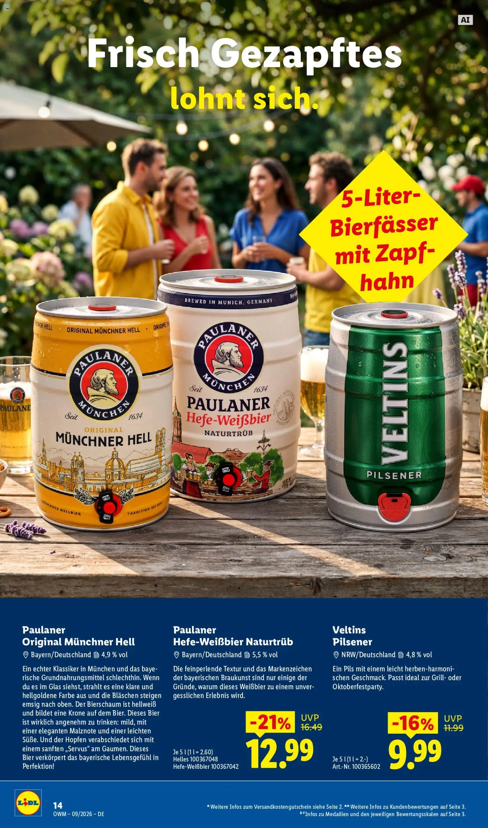 Lidl Německo leták - Wein & Spirituosen od 01.09.2026 | Strana: 14 | Produkty: Brie