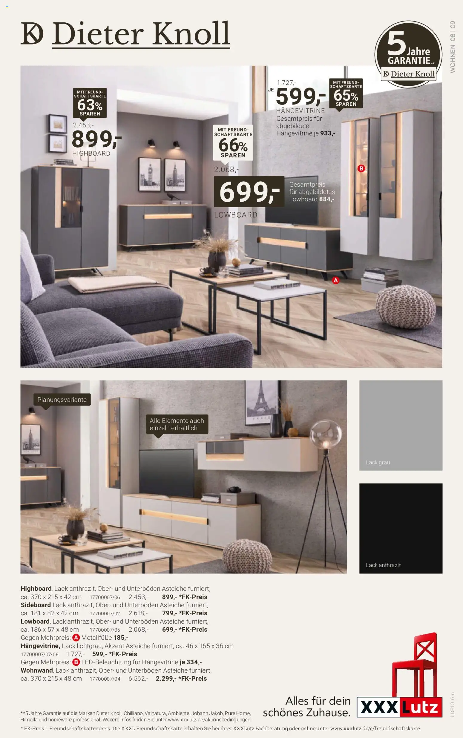 XXXLutz Dieter Knoll Spezial – gültig ab 17.10.2026 | Seite: 9 | Produkte: Sideboard, Wohnwand