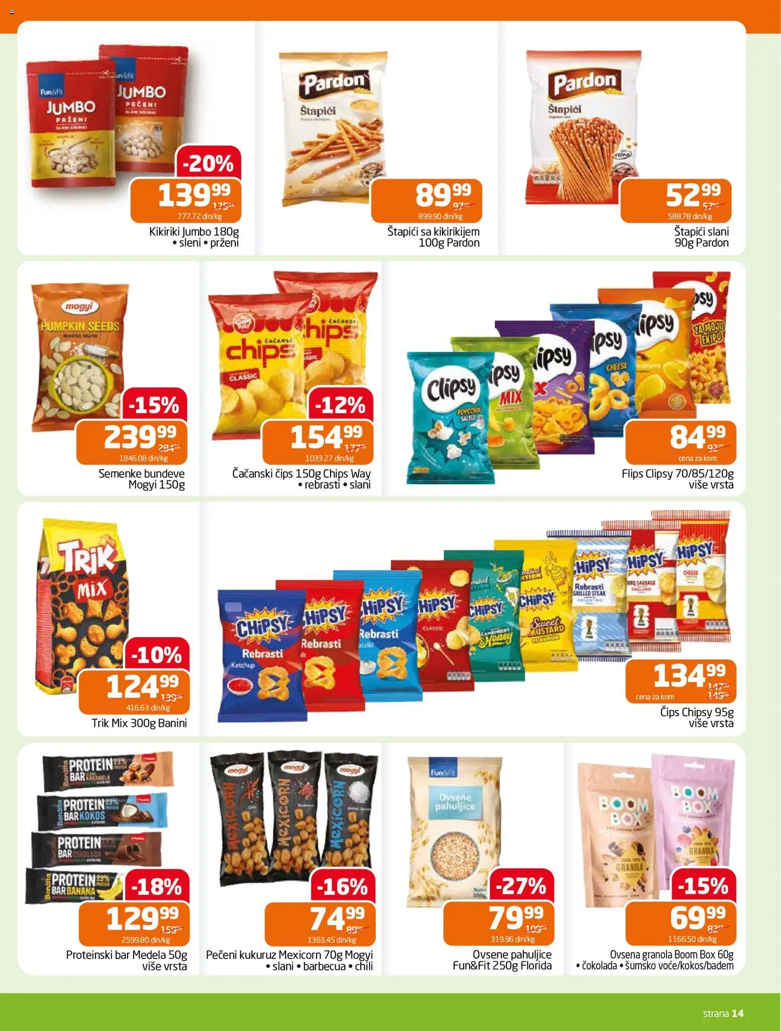 Gomex katalog - važi od 22.07.2026 | Strana: 14 | Proizvode: Protein, Pahuljice, Granola, Kukuruz