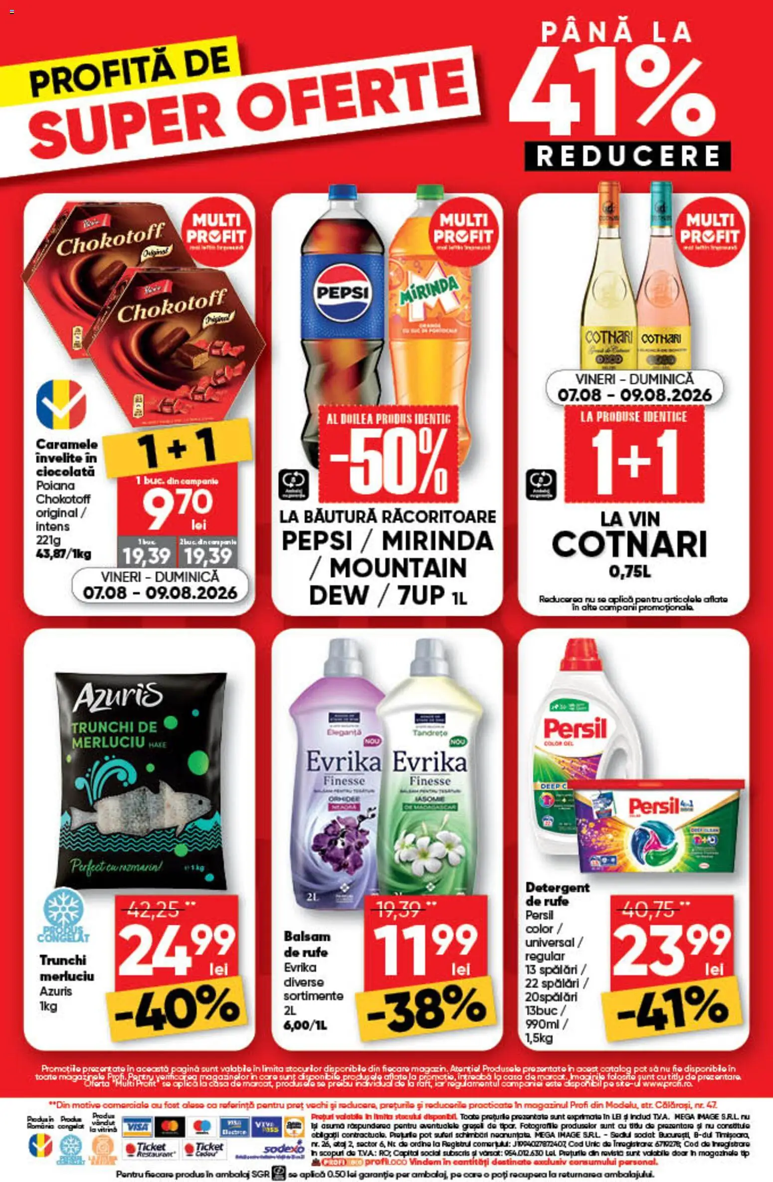 Noul catalog Profi – valabil de la 06.08.2026 | Pagină: 14 | Produse: Vin, Detergent, Balsam de rufe, Caramele