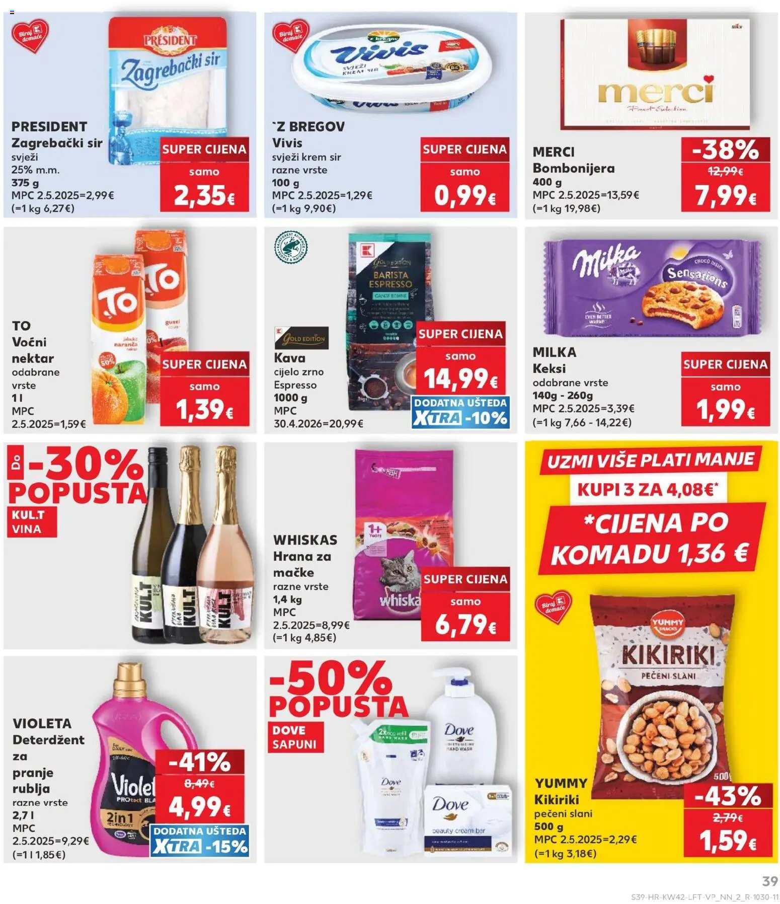 Kaufland katalog | vrijedi od 14.10.2026 | Stranica: 39 | Proizvodi: Keksi, Kikiriki, Bombonijera, Dove