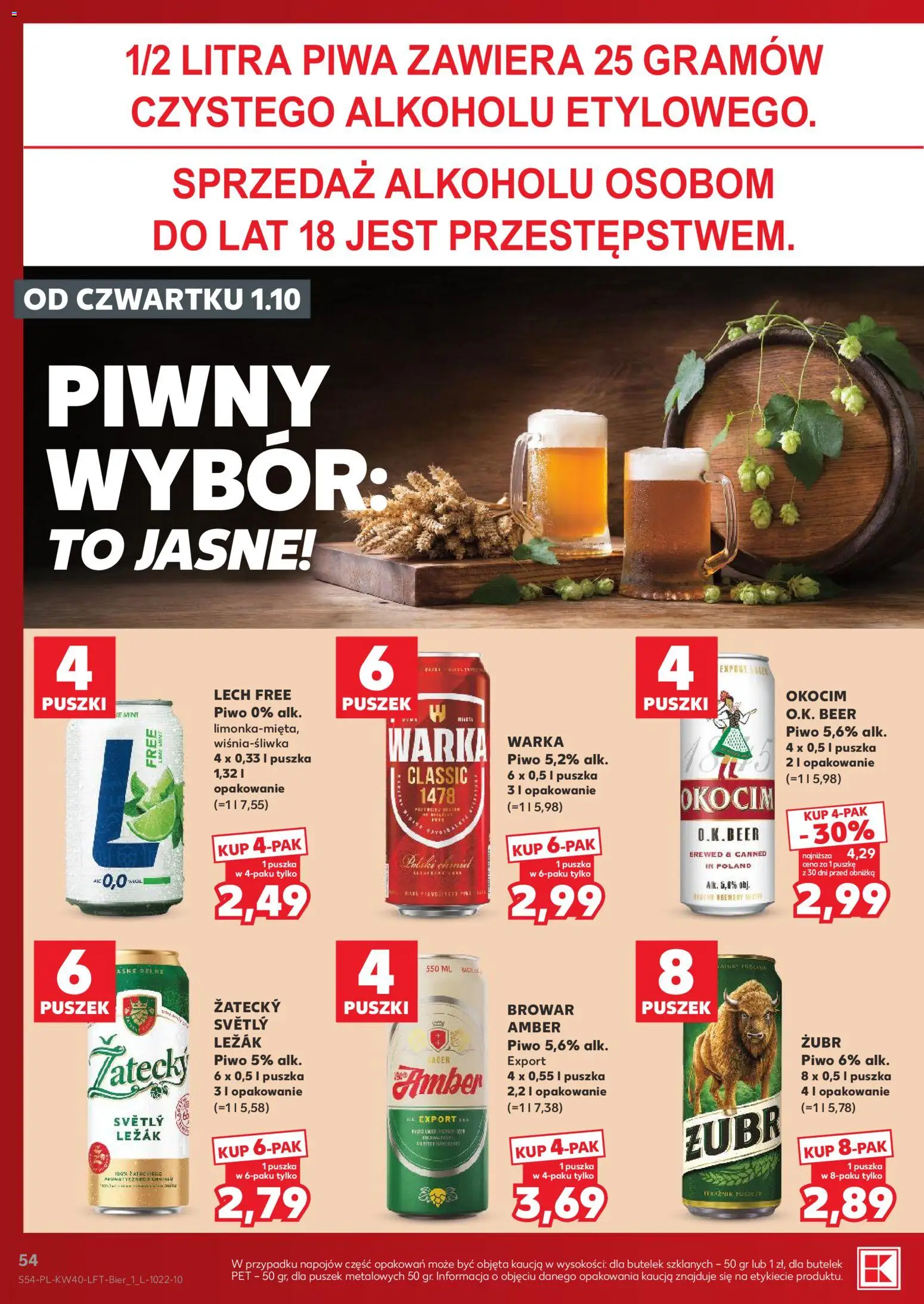Kaufland Polsko leták od 01.10.2026 | Strana: 54 | Produkty: Zubr