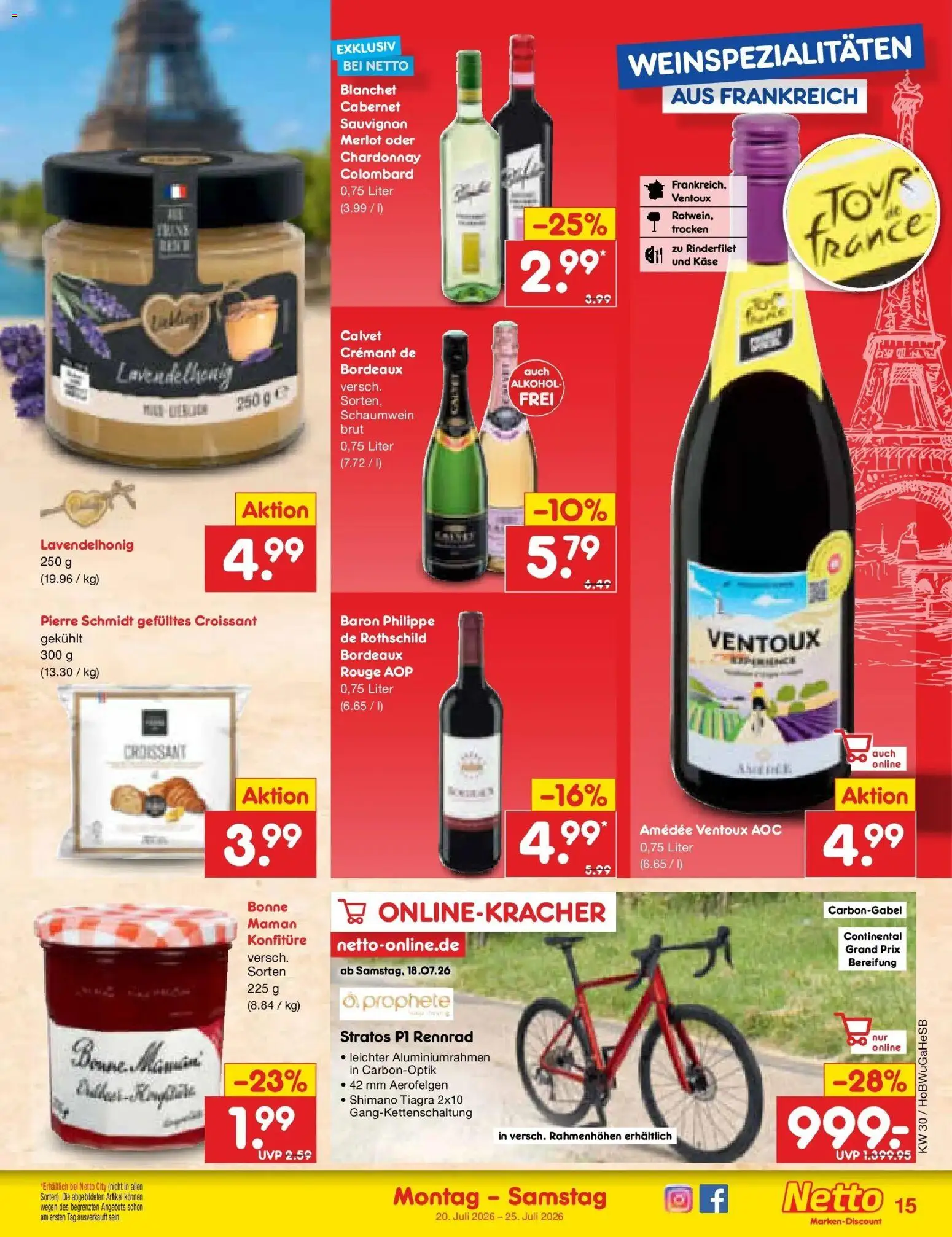 Netto Marken-Discount Prospekt Hamburg – gültig ab 20.07.2026 | Seite: 25 | Produkte: Käse, Rinderfilet, Rouge, Croissant