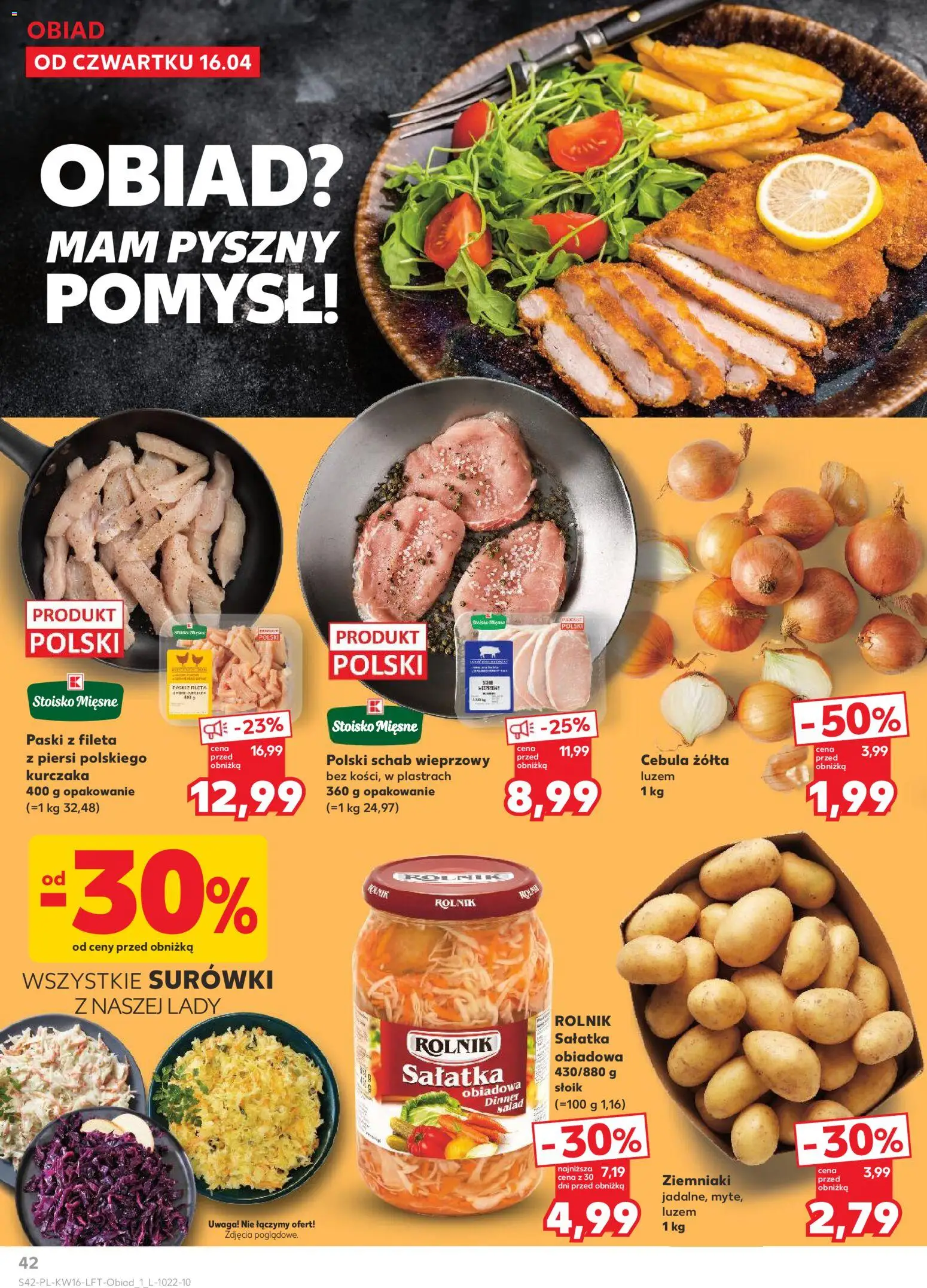 Kaufland gazetka od 16.04.2026 | Strona: 42 | Produkty: Schab, Piersi, Schab wieprzowy, Ziemniaki