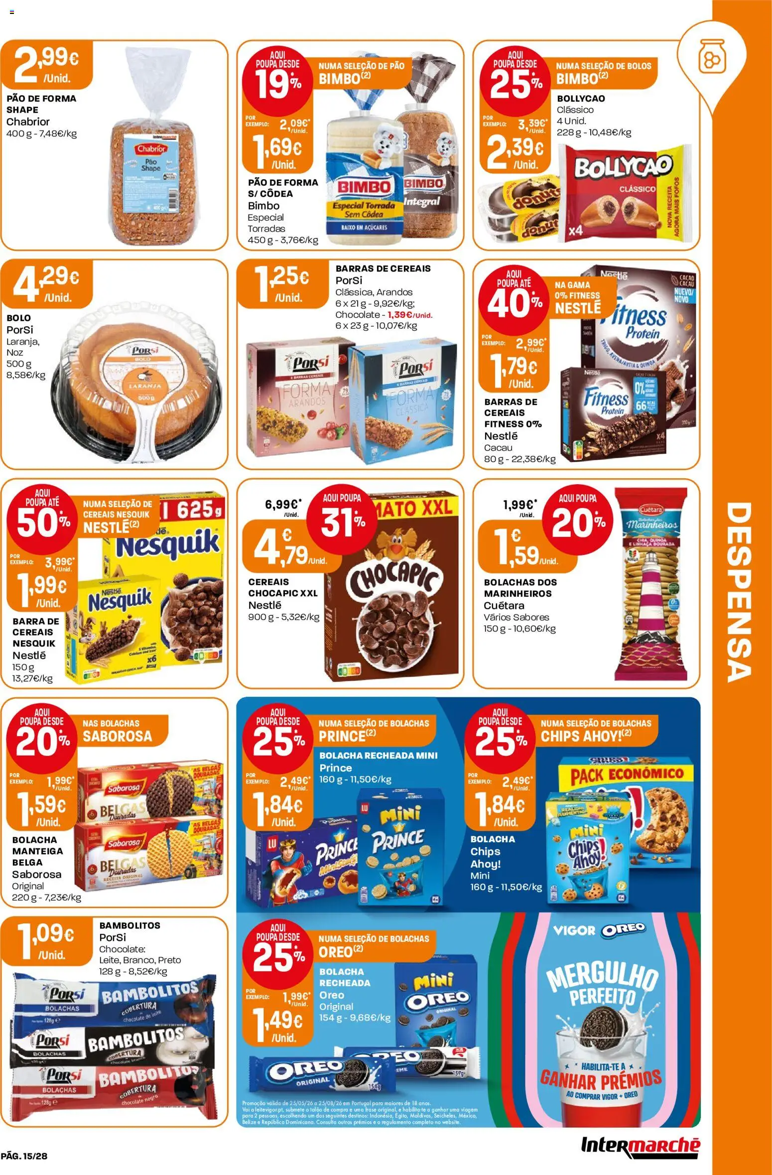Intermarché Folheto Contact │ válido de 30/07/2026 | Página: 15 | Produtos: Aveia, Quinoa, Nestlé, Pão