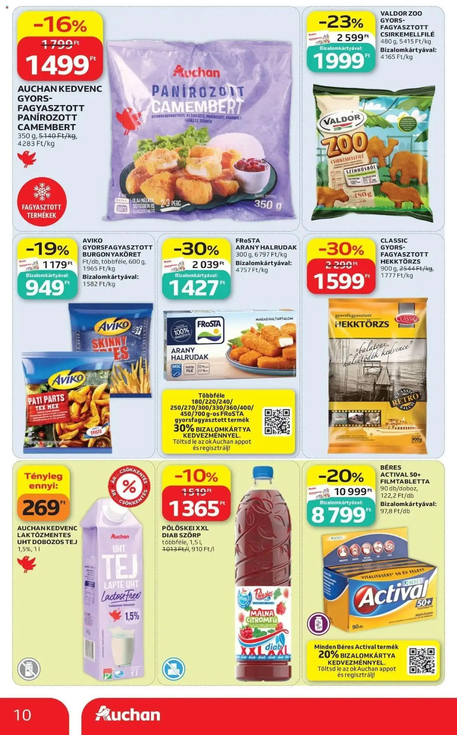Auchan akciós újság Debrecen - 2026.10.29. -tól/töl > akció, lapozható szórólap 🛍️ | Oldal: 10 | Termékek: Laktózmentes, Olaj, Gyorsfagyasztott, Só