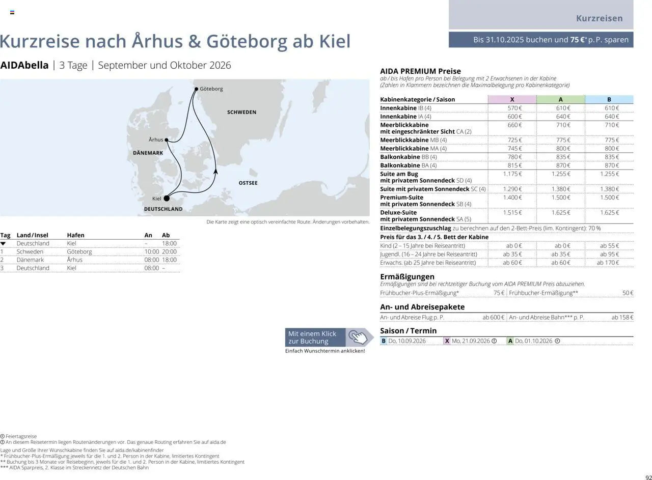 Aida Sommer 2026 – gültig ab 01.03.2026 | Seite: 92 | Produkte: Bett