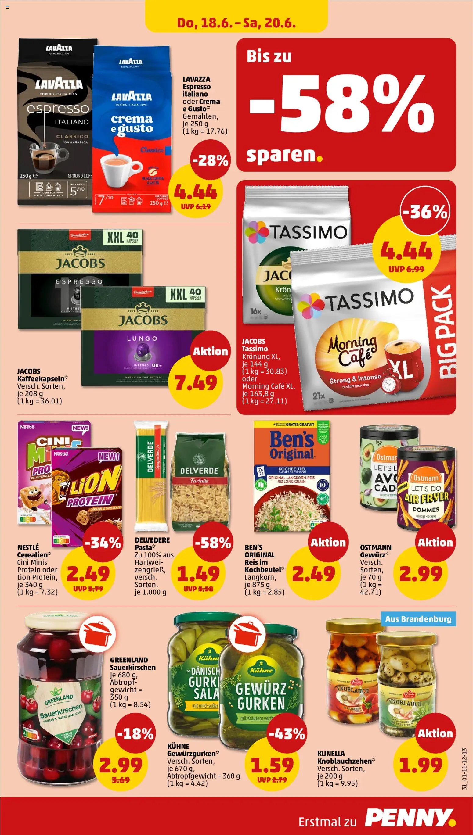 Penny Prospekt – gültig ab 15.06.2026 | Seite: 33 | Produkte: Pommes, Pasta, Reis, Tassimo