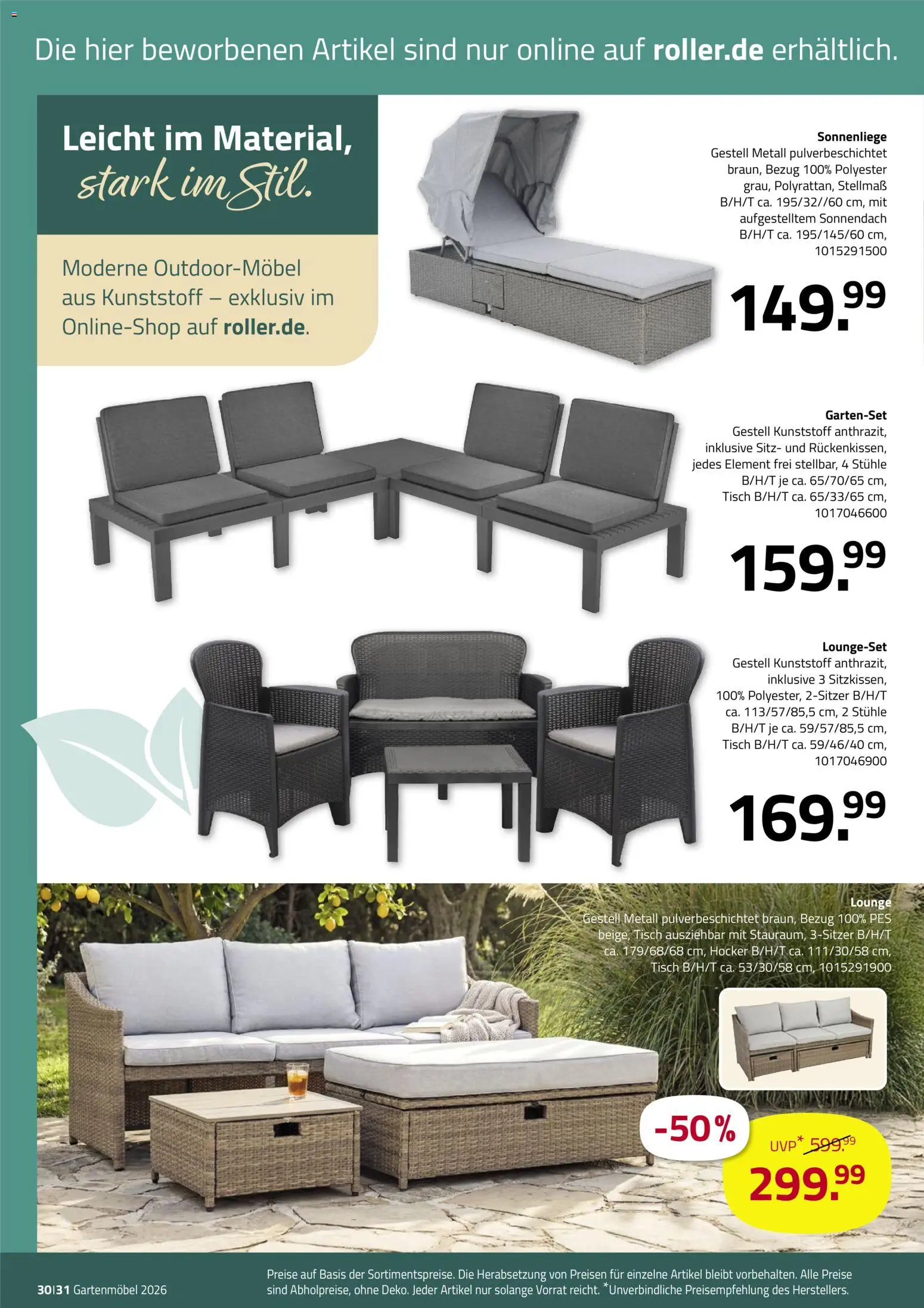 Roller Garten looks – gültig ab 23.02.2026 | Seite: 30 | Produkte: Hocker, Tisch, Gartenmöbel