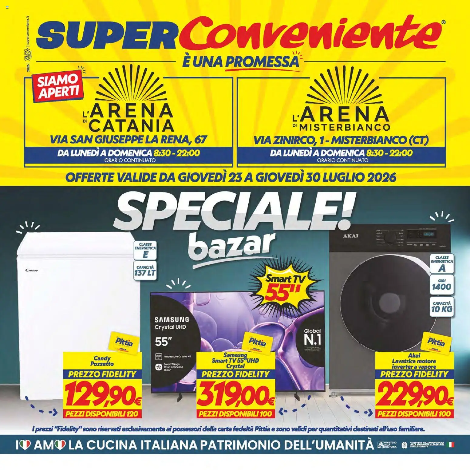Volantino SuperConveniente del 23/07/2026 | Pagina: 26 | Prodotti: smart TV, Lavatrice, TV, Samsung